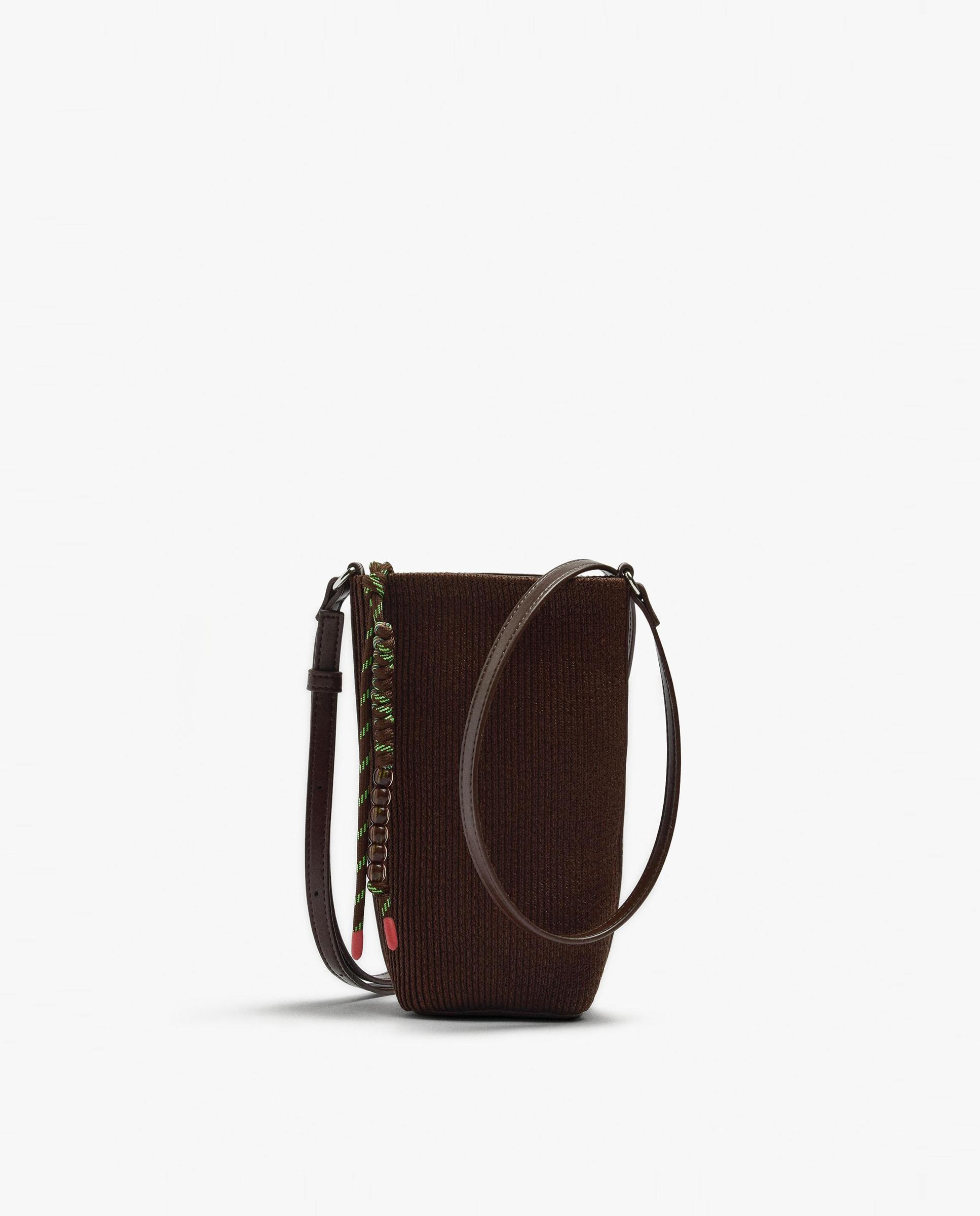 Bolso para móvil convertible a bandolera con cierre de cremallera y llavero extraíble - Parfois - Marrón oscuro Marrón oscuro-1