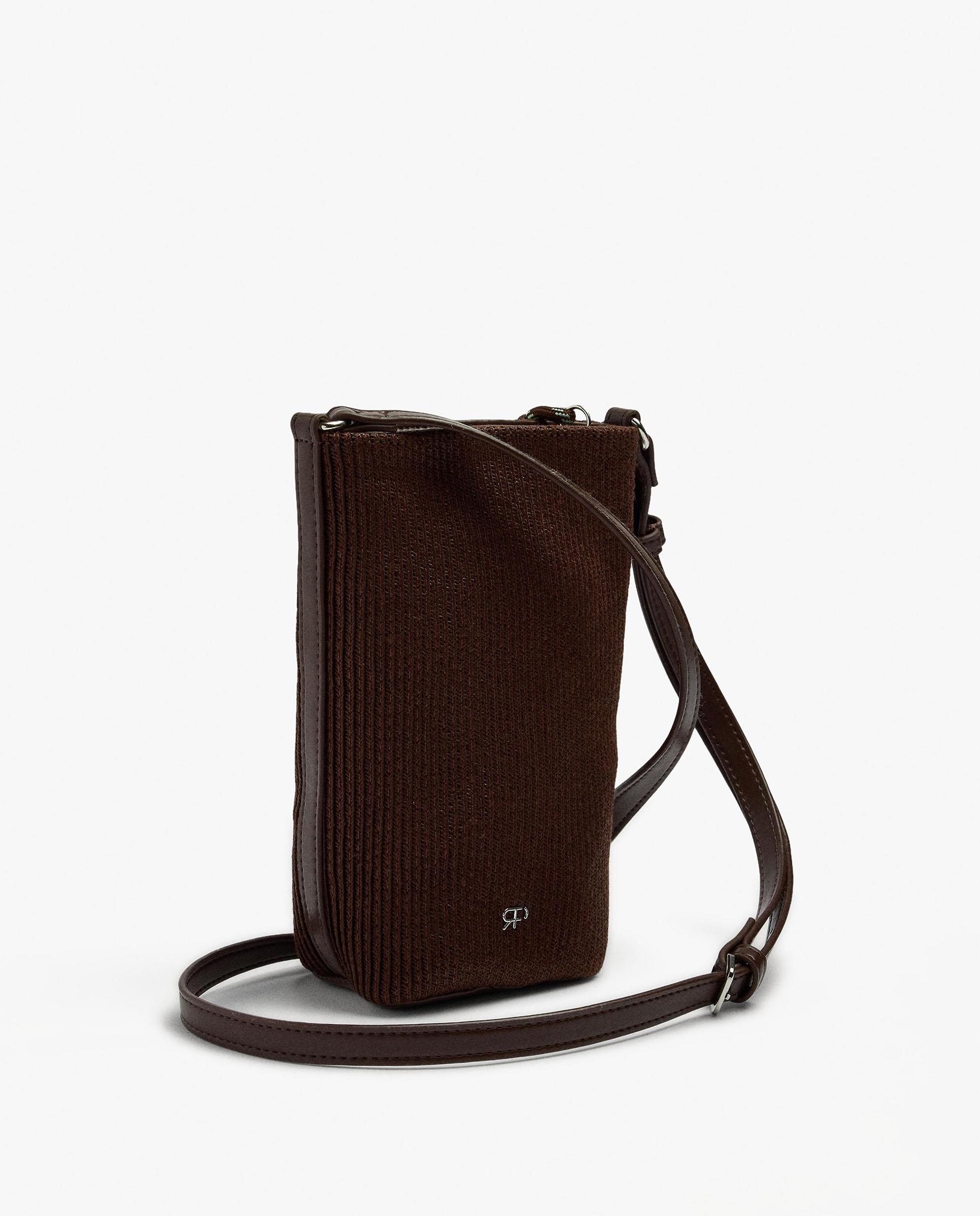 Bolso para móvil convertible a bandolera con cierre de cremallera y llavero extraíble - Parfois - Marrón oscuro Marrón oscuro-2