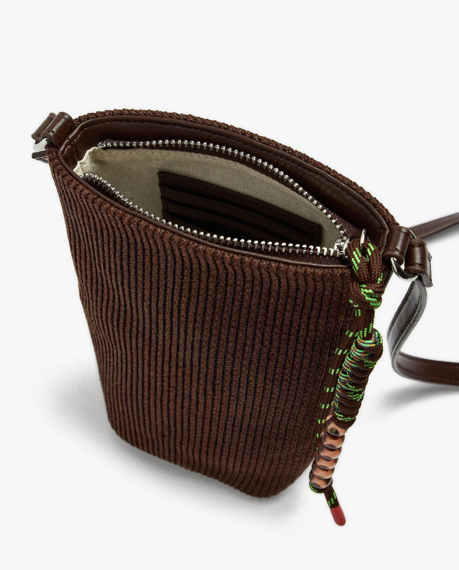 Bolso para móvil convertible a bandolera con cierre de cremallera y llavero extraíble - Parfois - Marrón oscuro Marrón oscuro-5