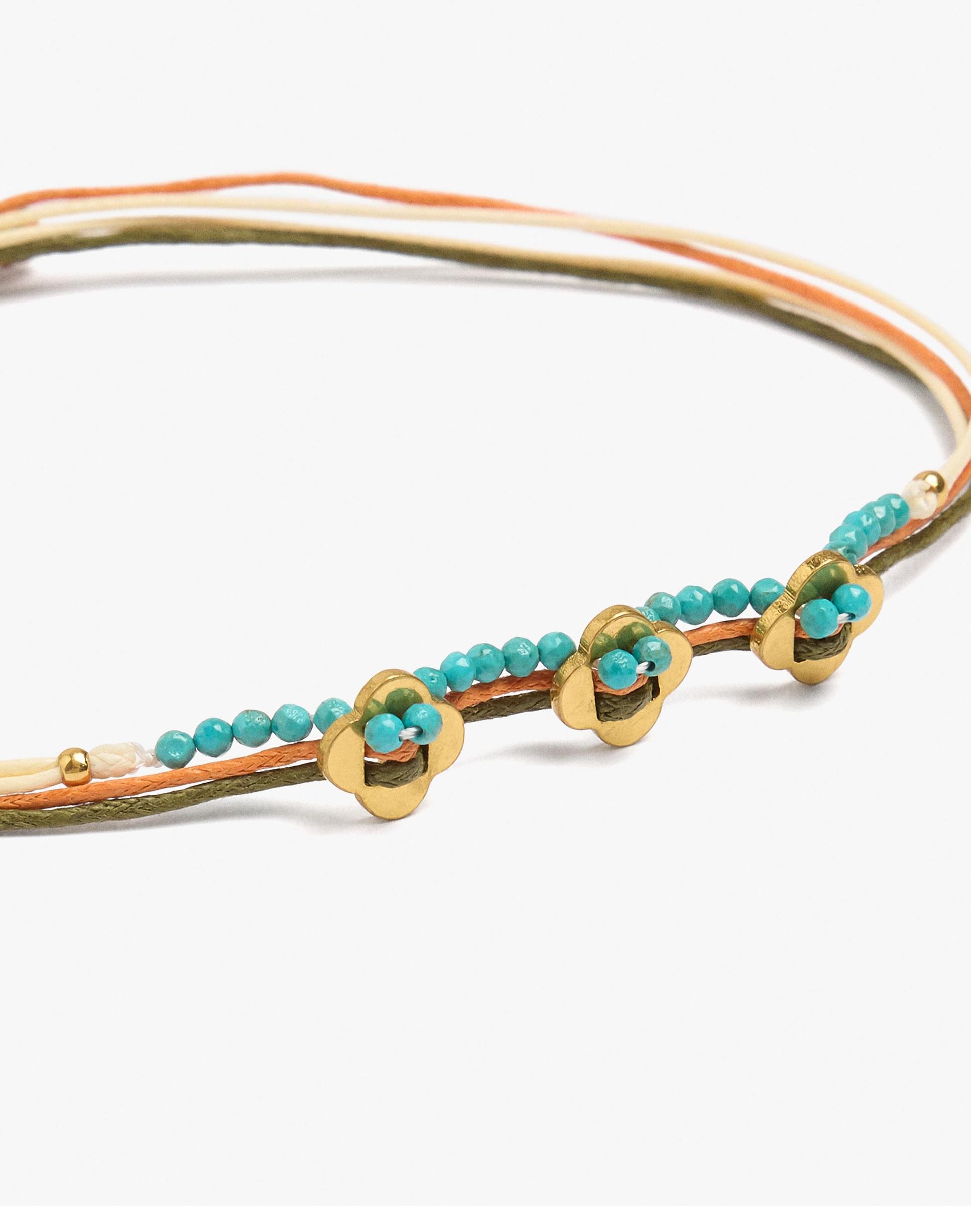 Imagen 2 de Pulsera de cordón con cuentas decorativas y flores - Parfois - Multicolor Multicolor