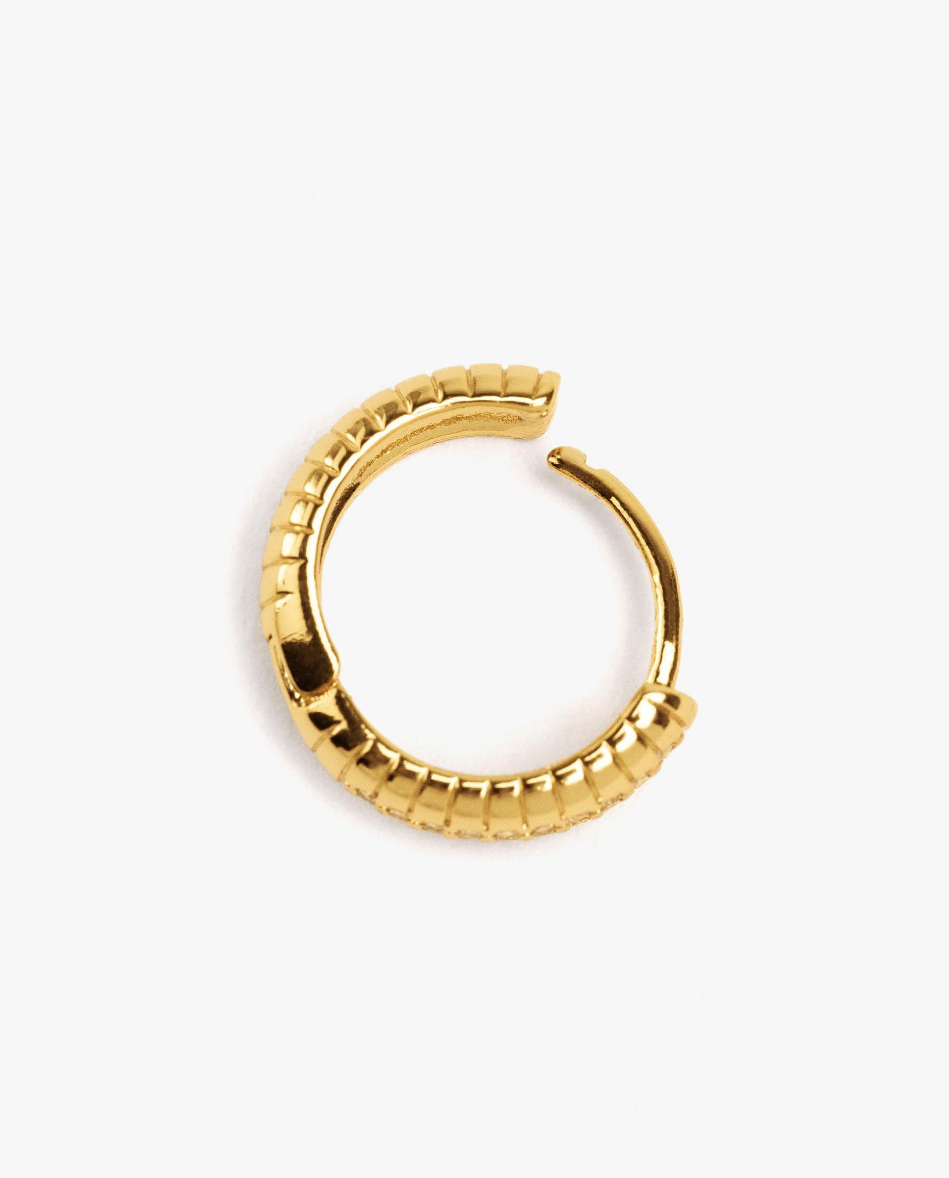 Pendiente de aro bañado en oro de 18 k - Parfois - Blanco Blanco-3