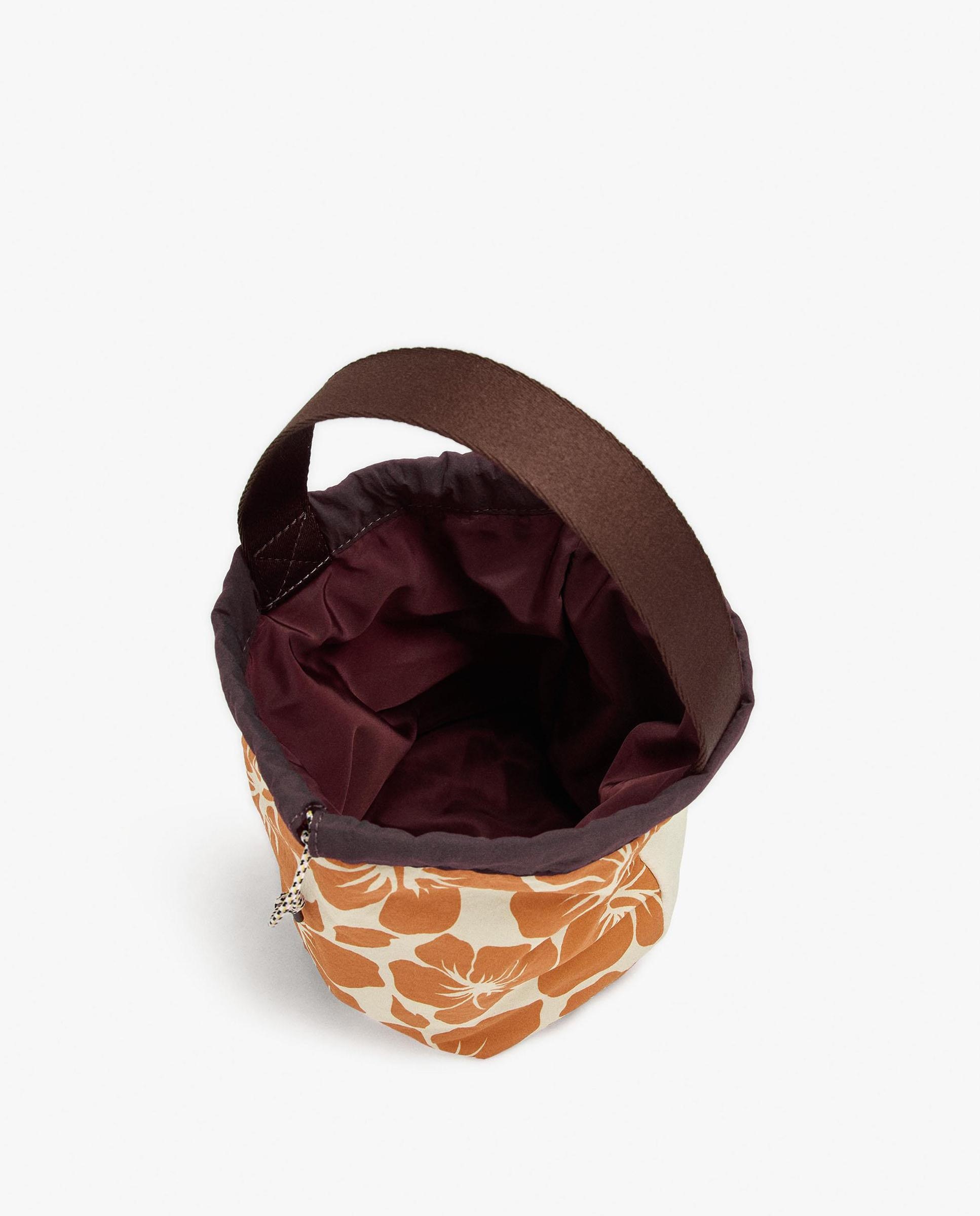 Bolso de mano con cierre de cuerda y estampado floral - Parfois - Multicolor Multicolor-4