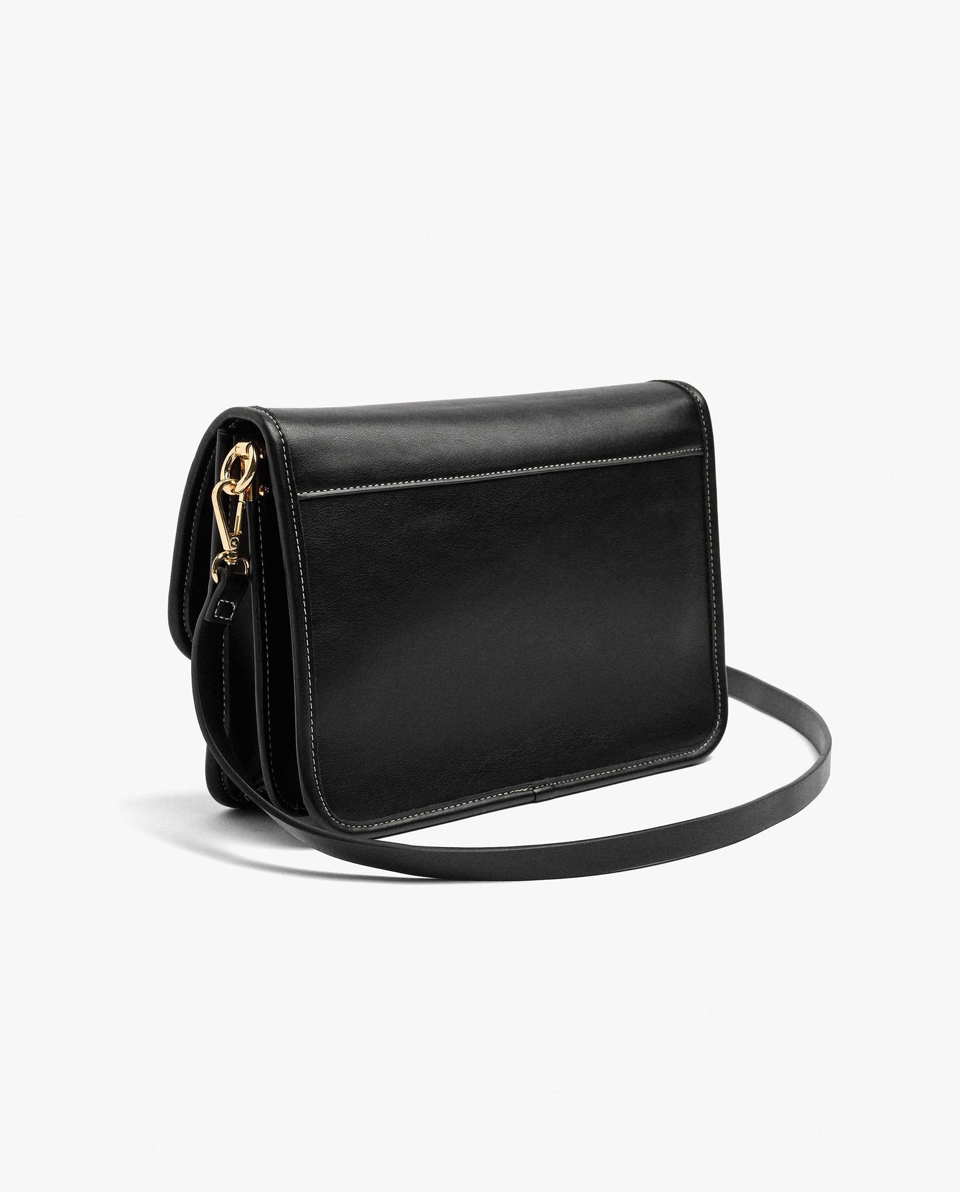 Bandolera de mujer con solapa y cierre imantado en liso - Parfois - Negro Negro-2