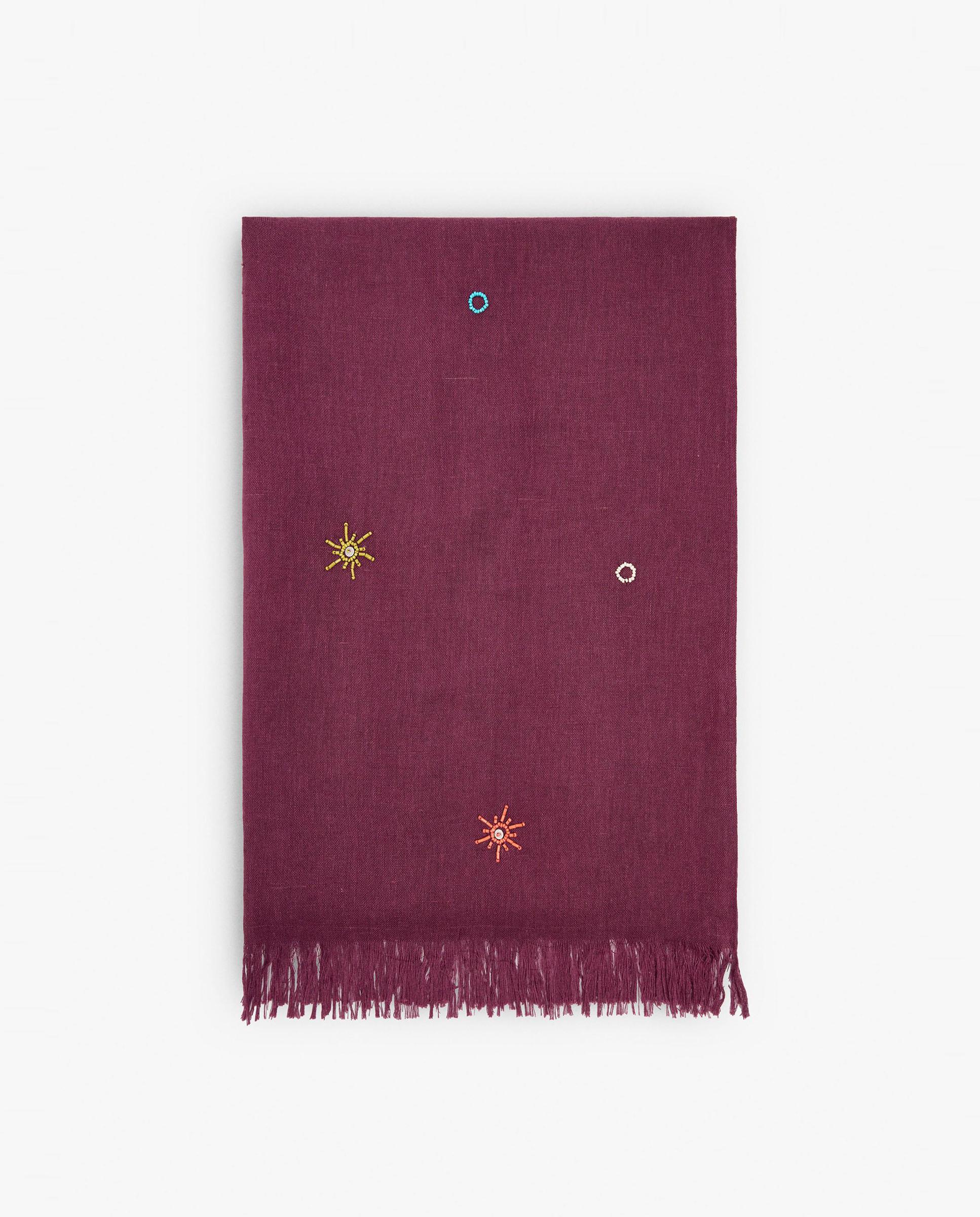 Pareo de mujer con flecos decorativos y estampados - Parfois - Burdeos Burdeos-1