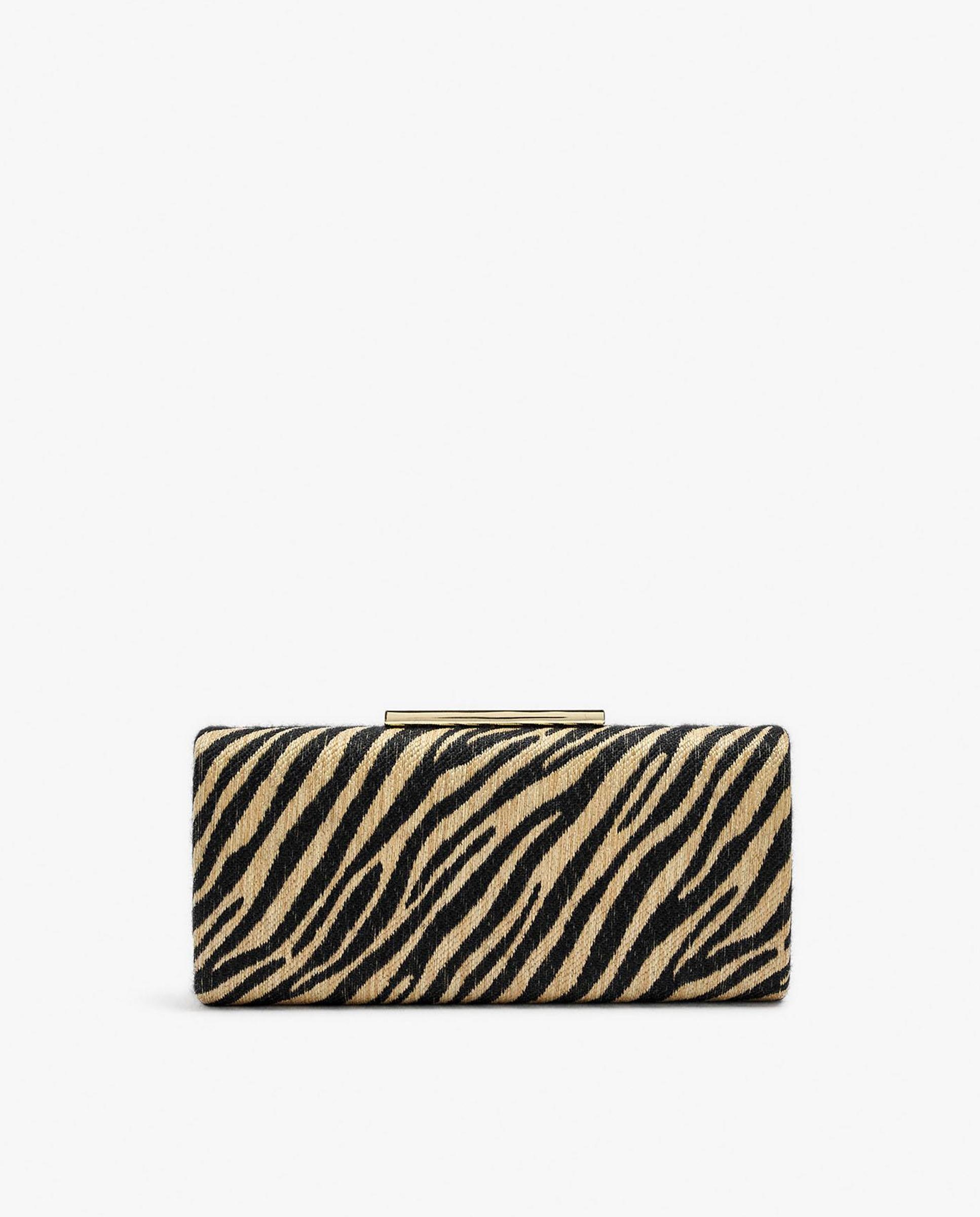 Imagen 0 de Bolso de fiesta convertible a bandolera con estampado animal print Multicolor