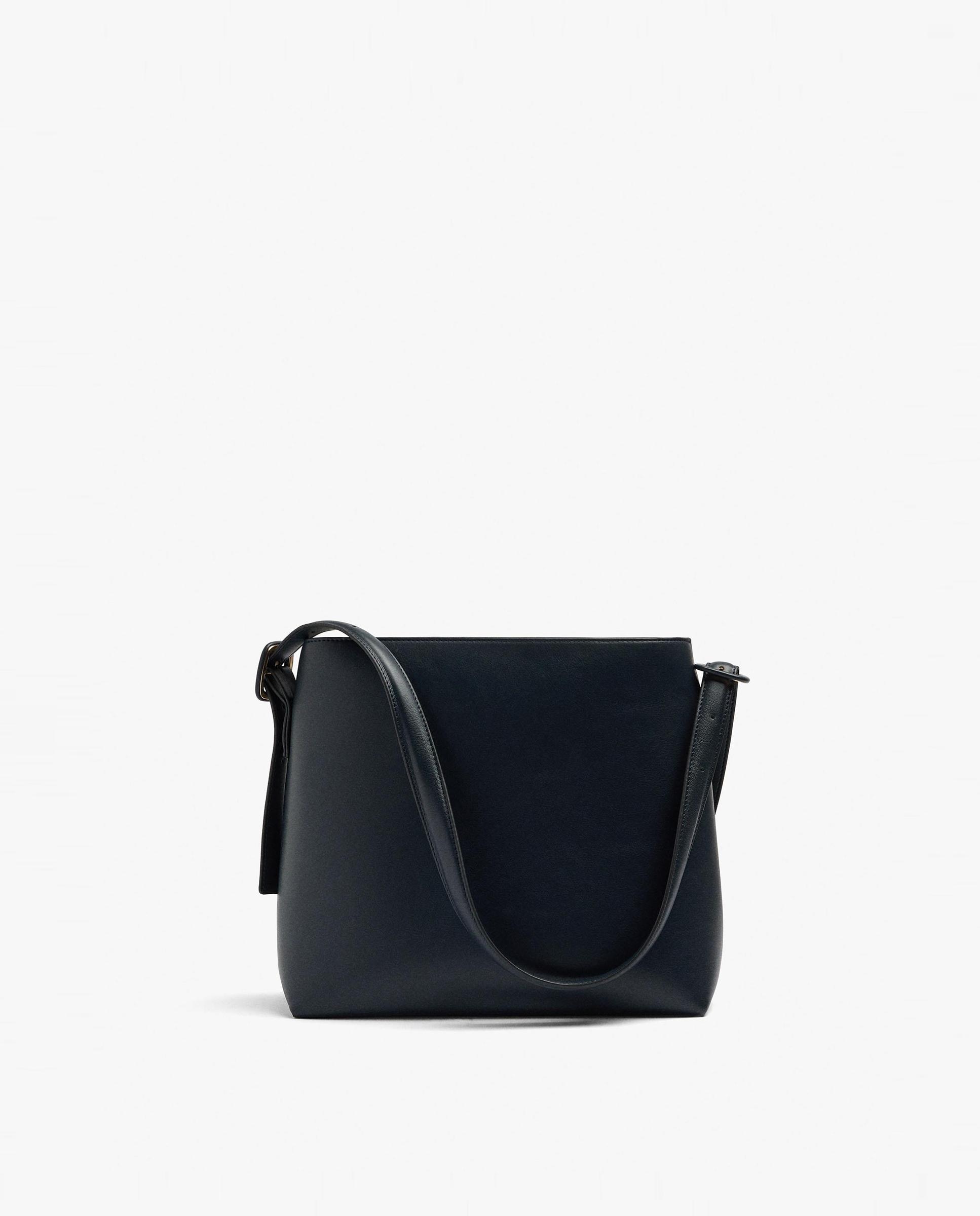 Bolso de hombro estructurado con cierre de cremallera en liso - Parfois - Azul marino Azul marino-1