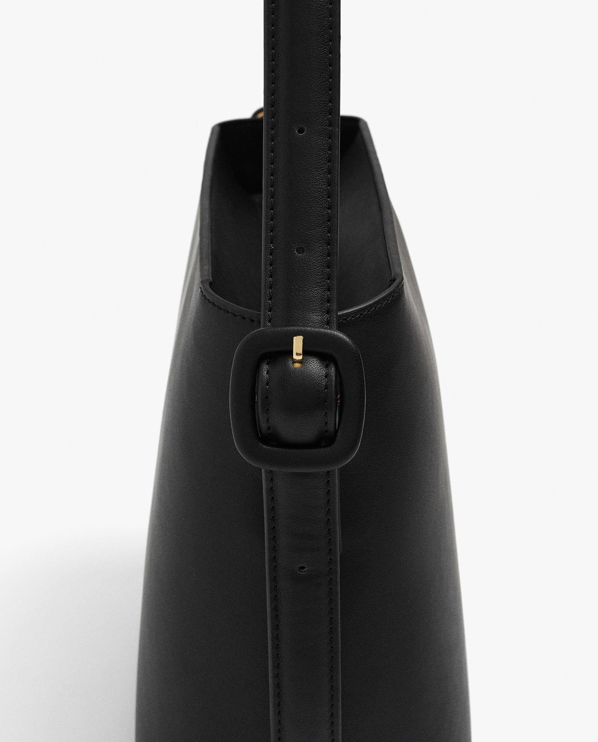 Bolso de hombro estructurado con cierre de cremallera en liso - Parfois - Negro Negro-3