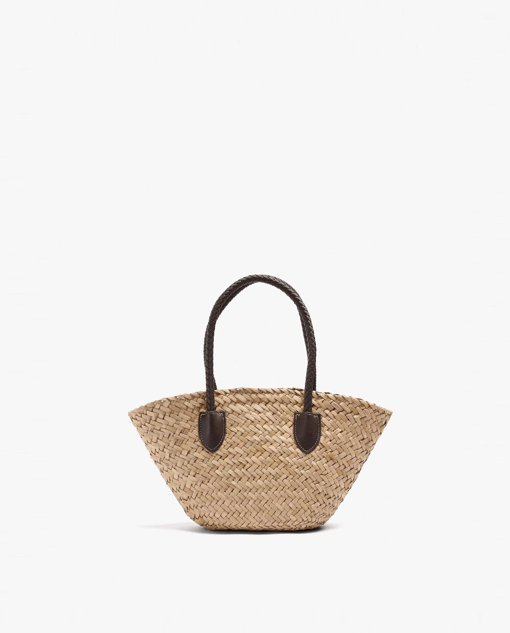 Bolso de mano estilo tote convertible a bandolera con cierre de cuerda en liso - Parfois - Natural Natural-1