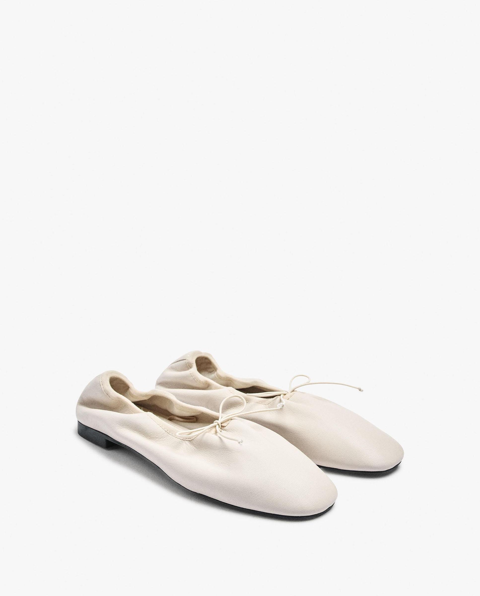 Bailarinas planas de mujer de piel con detalle de lazo - Parfois - Crudo Crudo-4