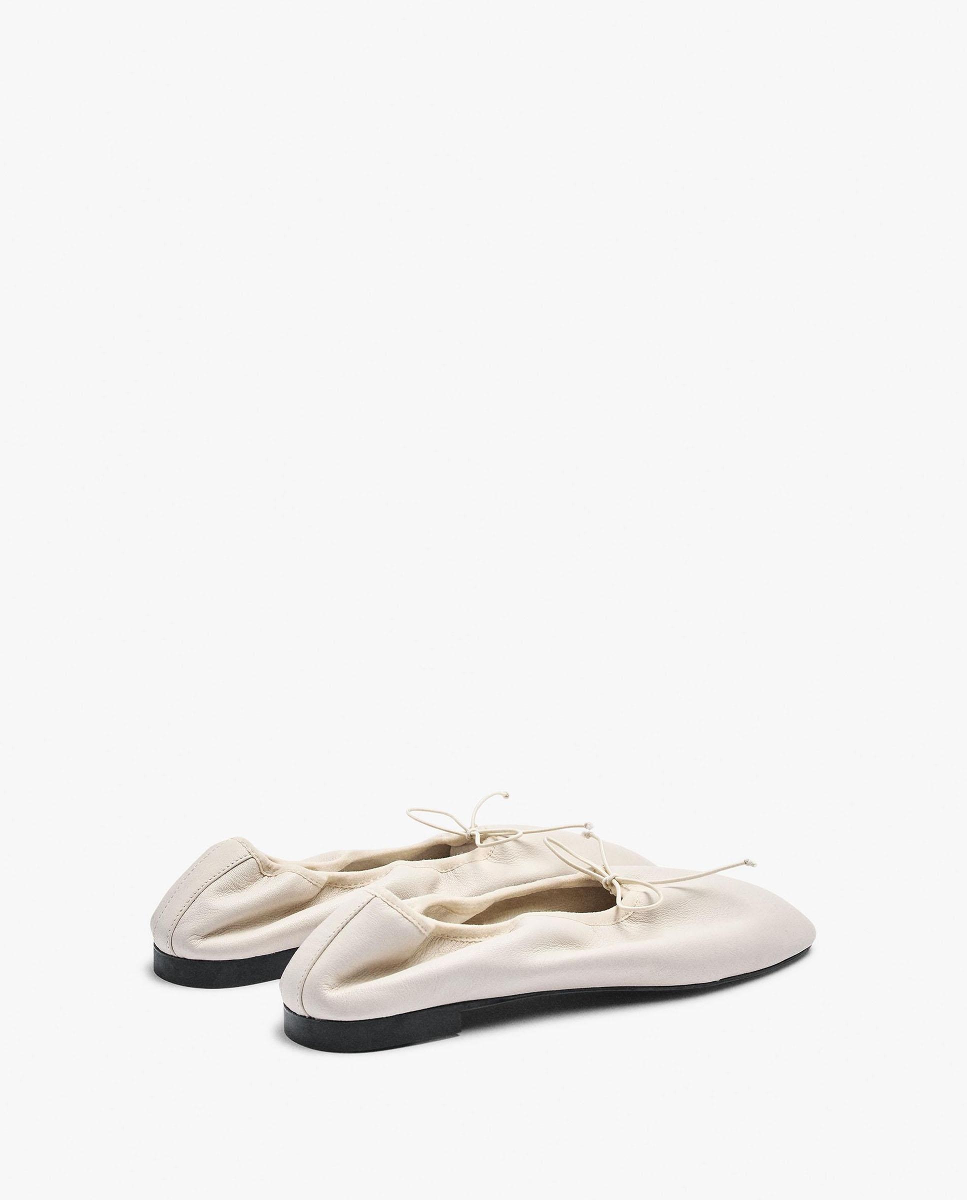 Bailarinas planas de mujer de piel con detalle de lazo - Parfois - Crudo Crudo-5