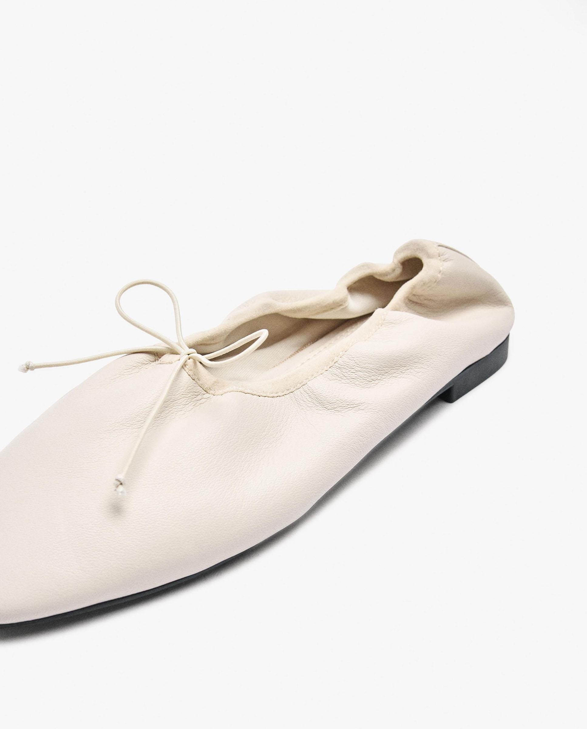 Bailarinas planas de mujer de piel con detalle de lazo - Parfois - Crudo Crudo-6