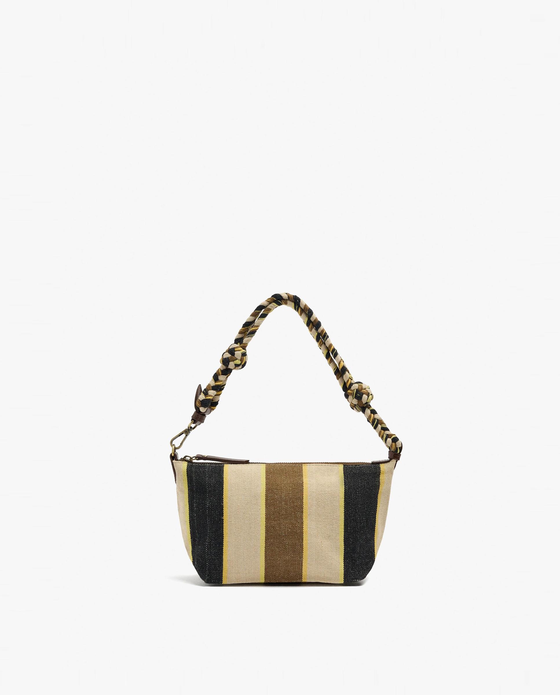 Bolso de hombro con cierre de cremallera y estampado de rayas - Parfois - Multicolor Multicolor-1