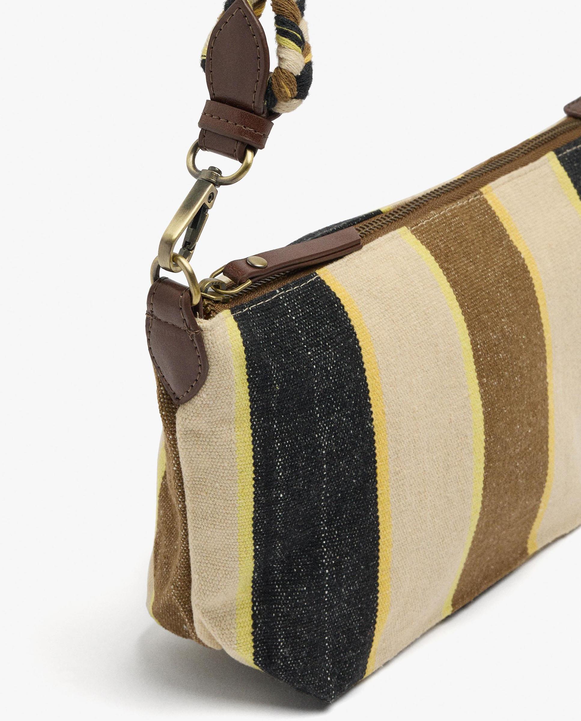 Bolso de hombro con cierre de cremallera y estampado de rayas - Parfois - Multicolor Multicolor-3