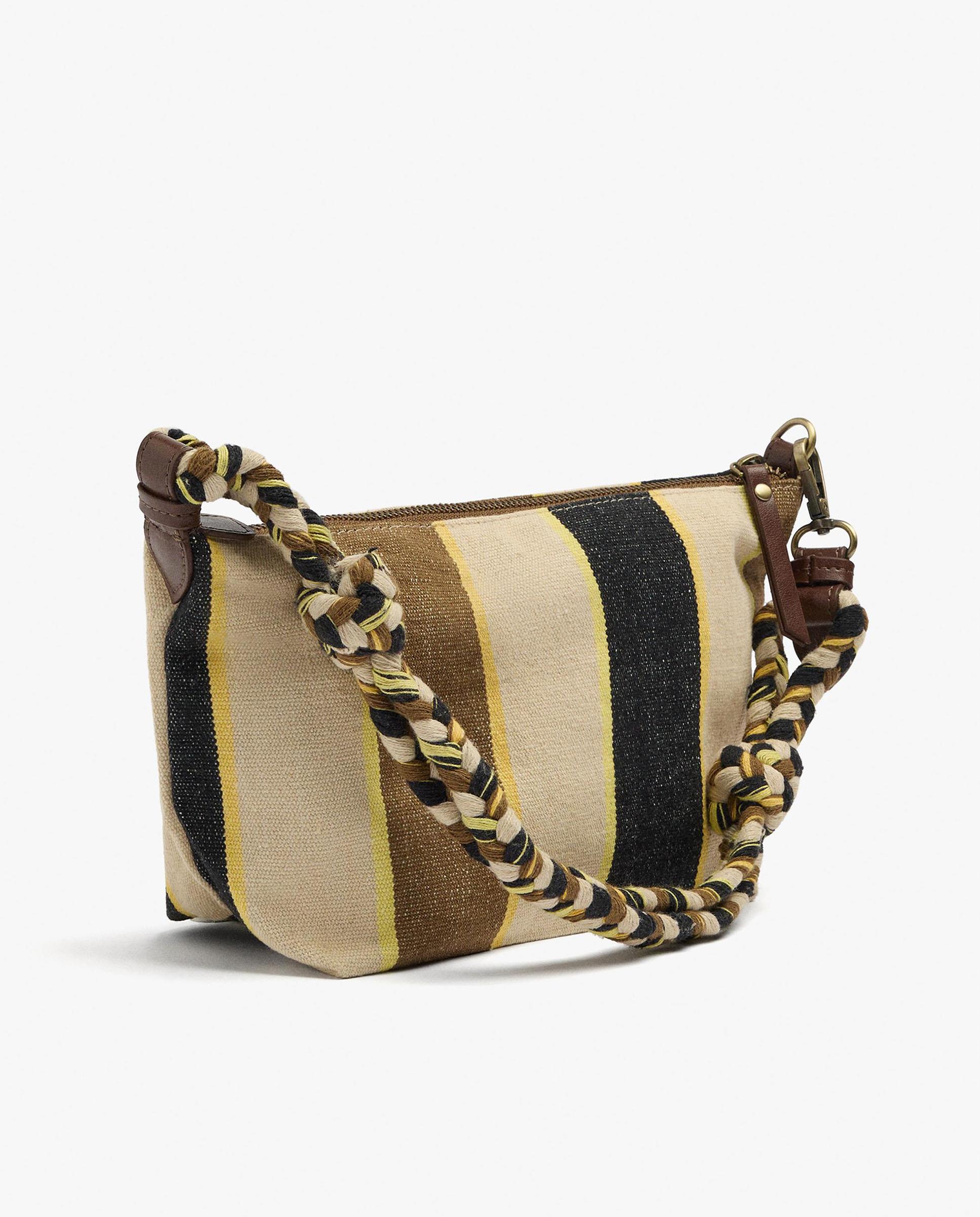 Bolso de hombro con cierre de cremallera y estampado de rayas - Parfois - Multicolor Multicolor-2