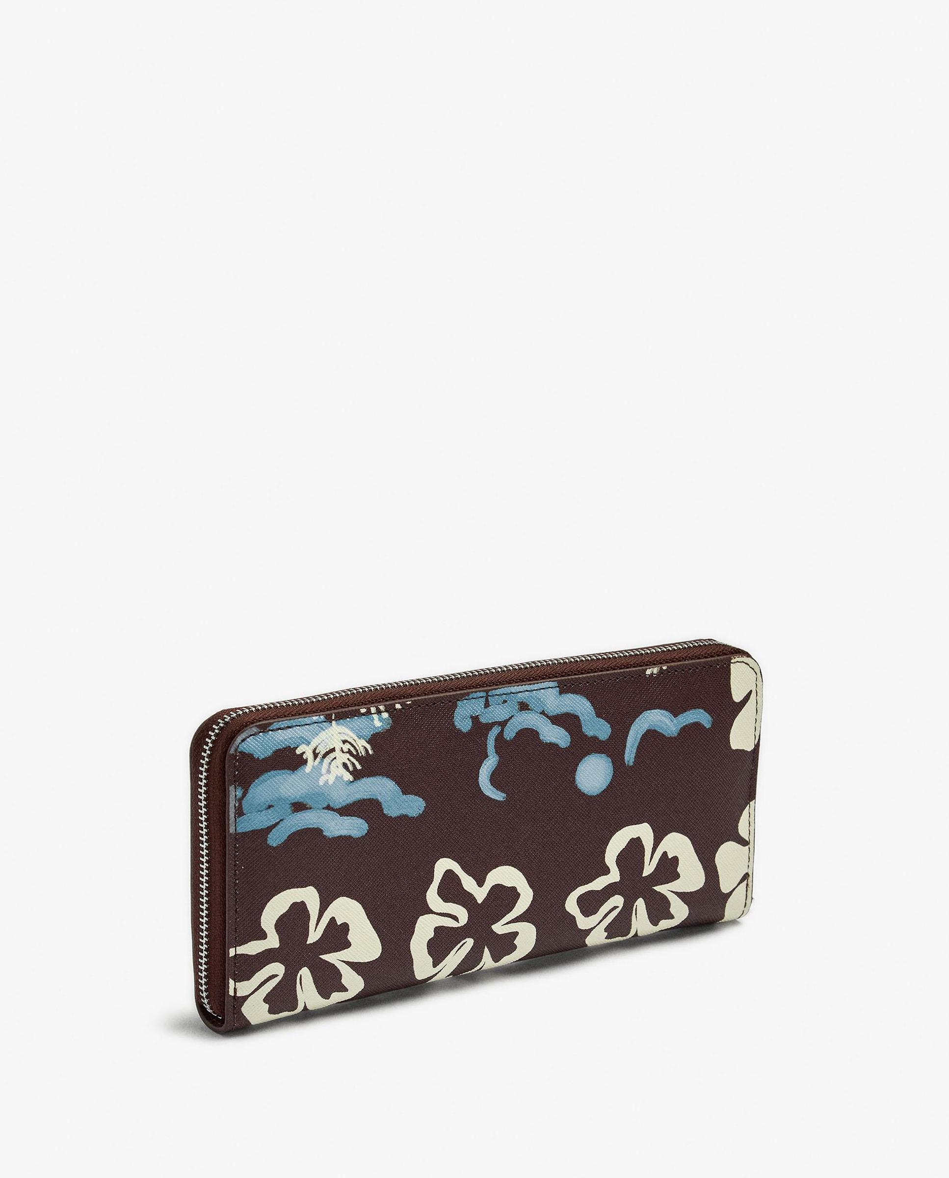 Cartera de mujer grande con cierre de cremallera con estampados - Parfois - Marrón oscuro Marrón oscuro-2