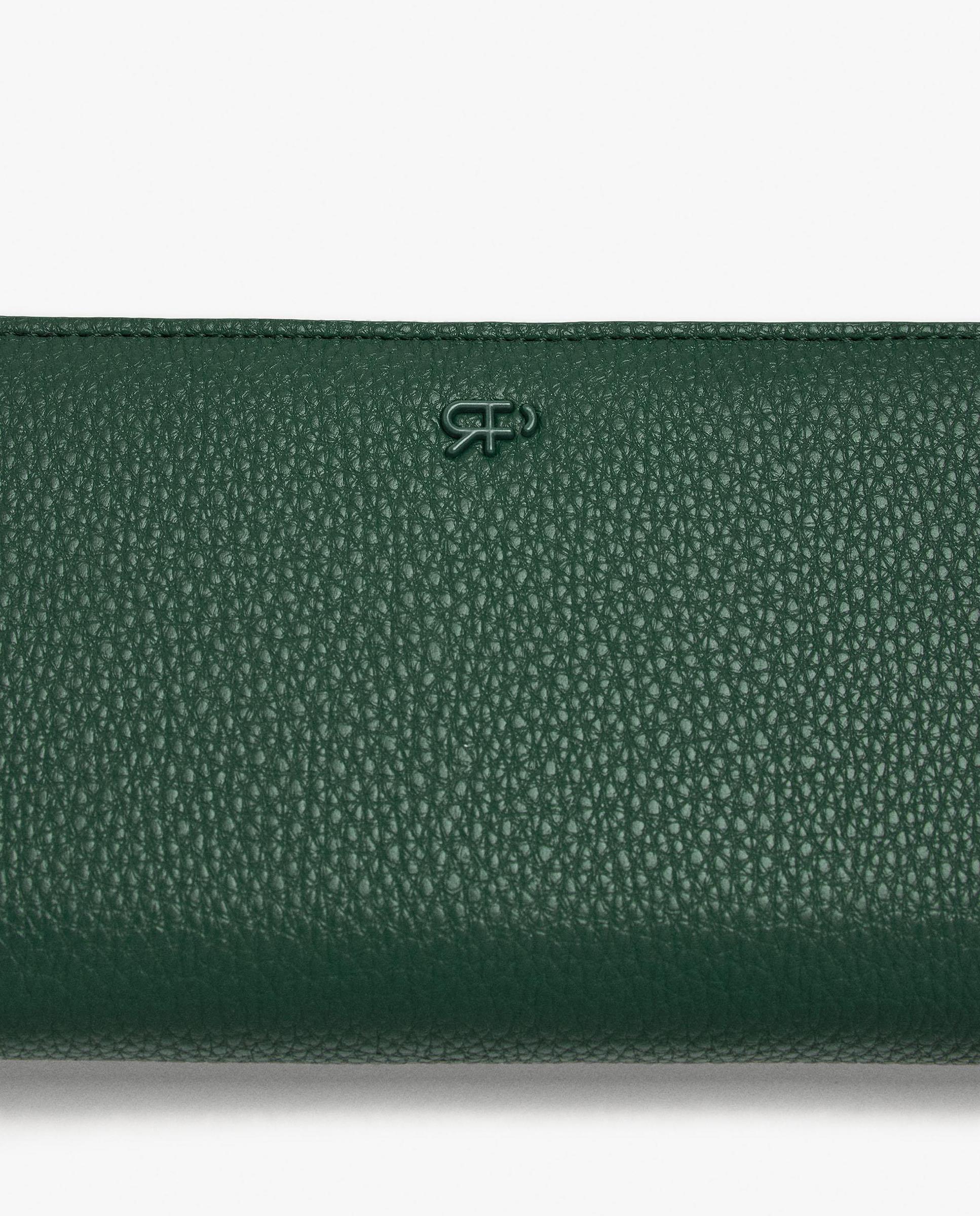 Cartera de mujer mediana con cierre de cremallera en liso - Parfois - Verde Verde-3