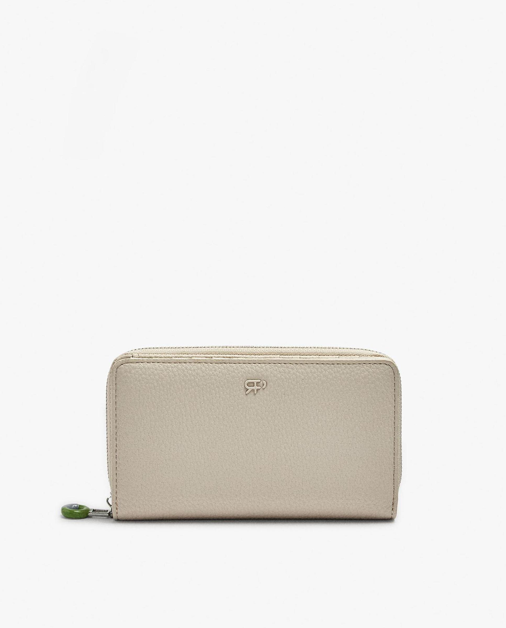 Cartera de mujer mediana con cierre de cremallera en liso - Parfois - Crudo Crudo-1
