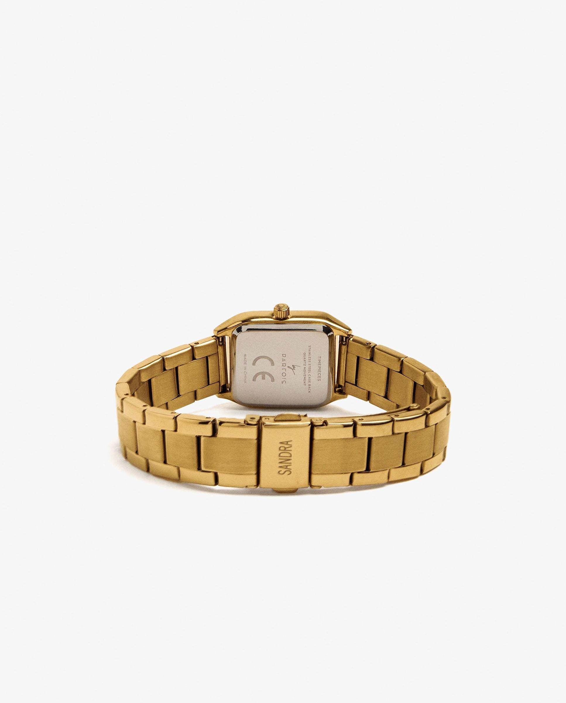 Reloj de mujer de acero inoxidable cuadrado en liso - Parfois - Dorado Dorado-2