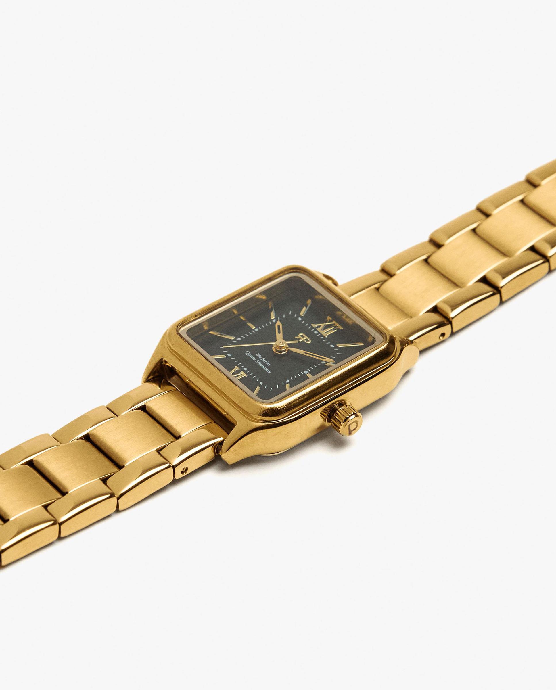Reloj de mujer de acero inoxidable cuadrado en liso - Parfois - Dorado Dorado-3