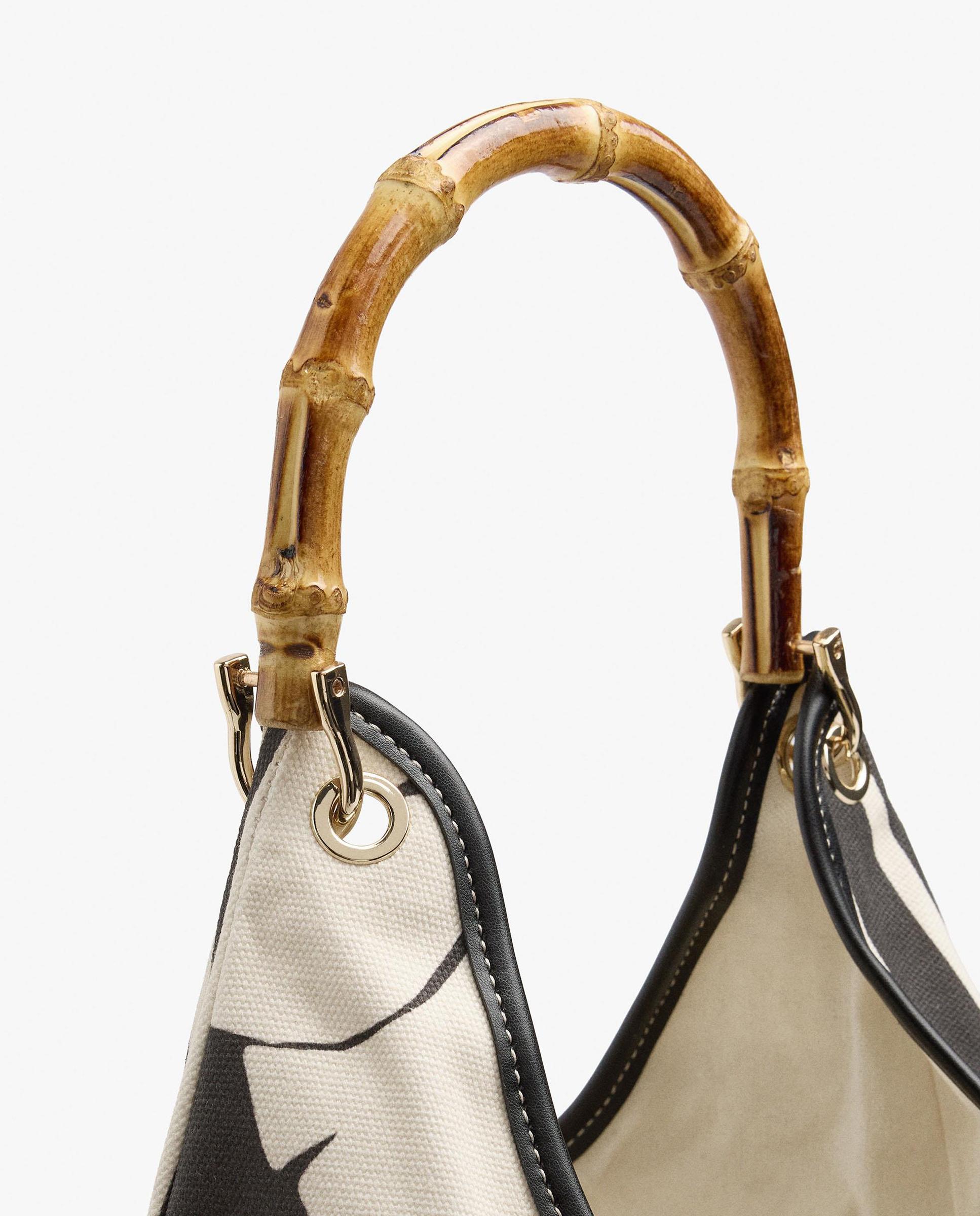Bolso de hombro abierto con estampado floral y de rayas - Parfois - Negro Negro-3