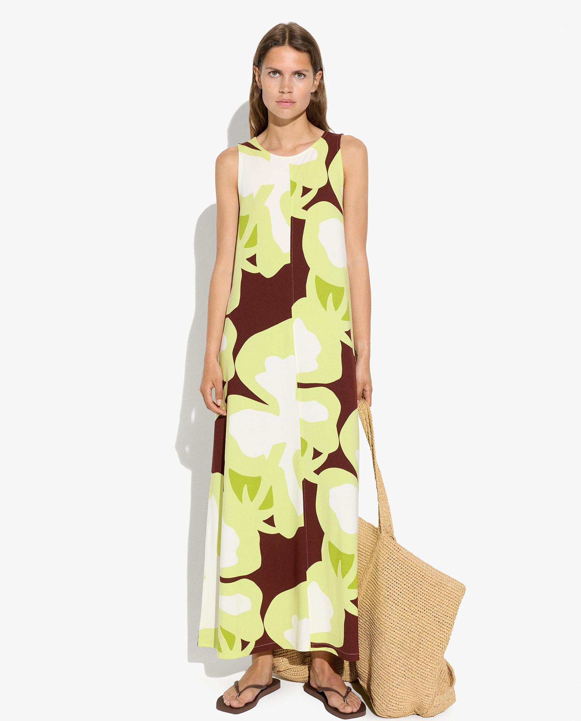 Vestido largo sin mangas con estampado floral - Parfois - Multicolor Multicolor-1
