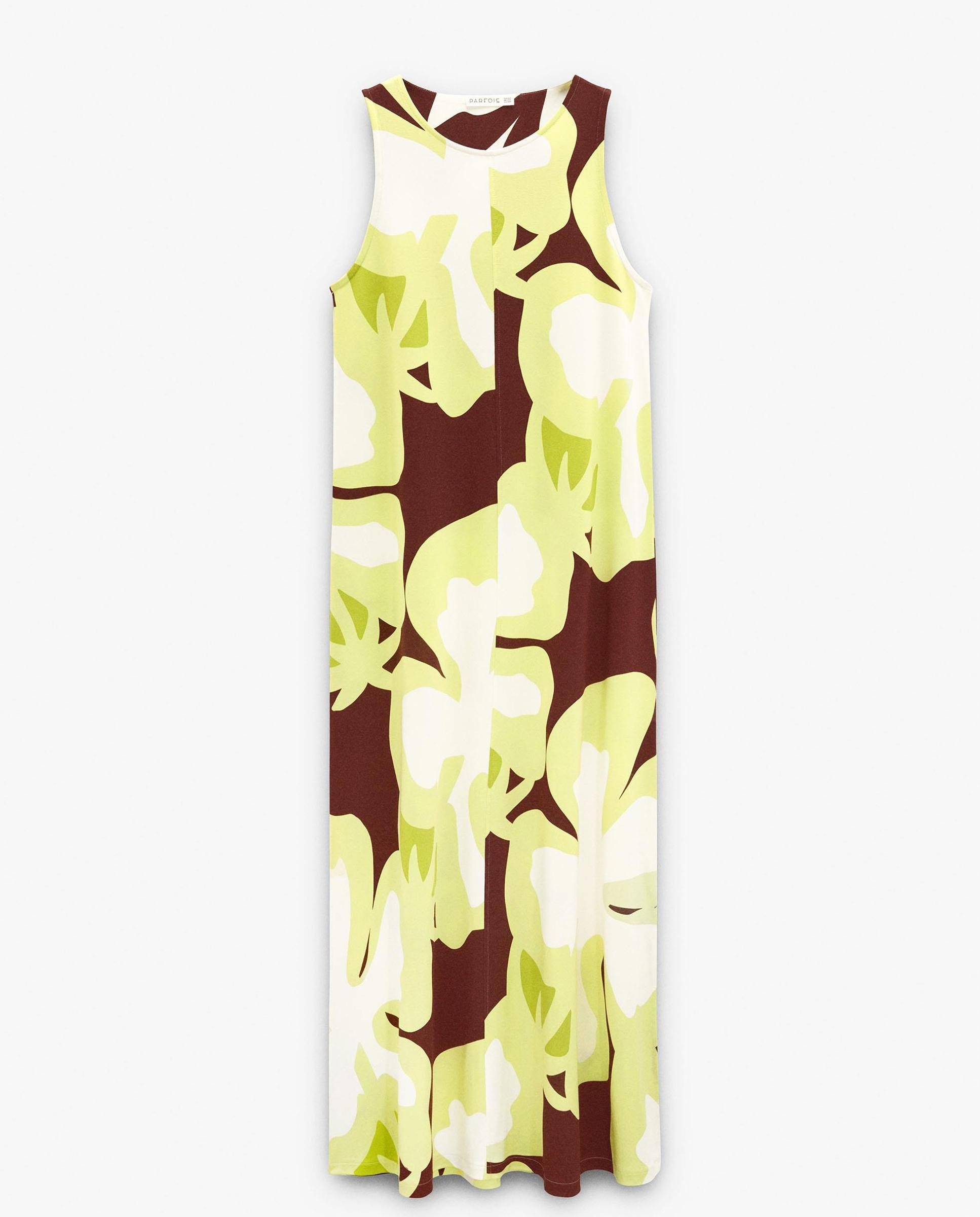 Vestido largo sin mangas con estampado floral - Parfois - Multicolor Multicolor-5