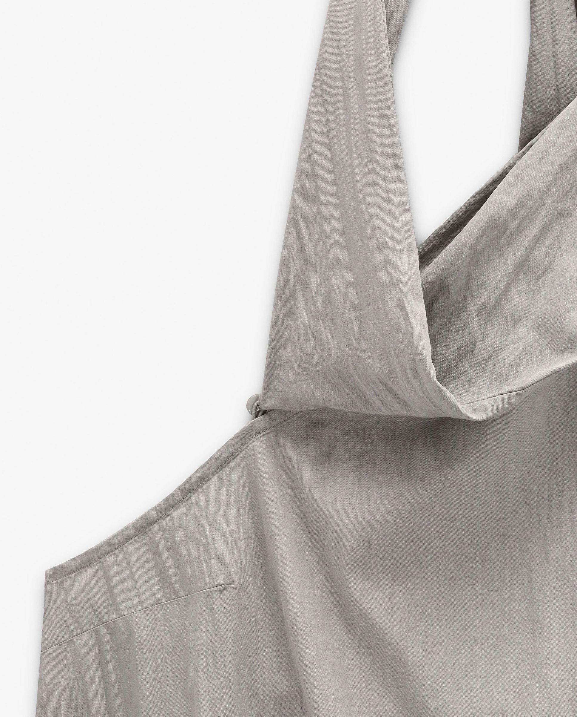 Top de mujer con cuello halter en liso - Parfois - Gris claro Gris claro-5
