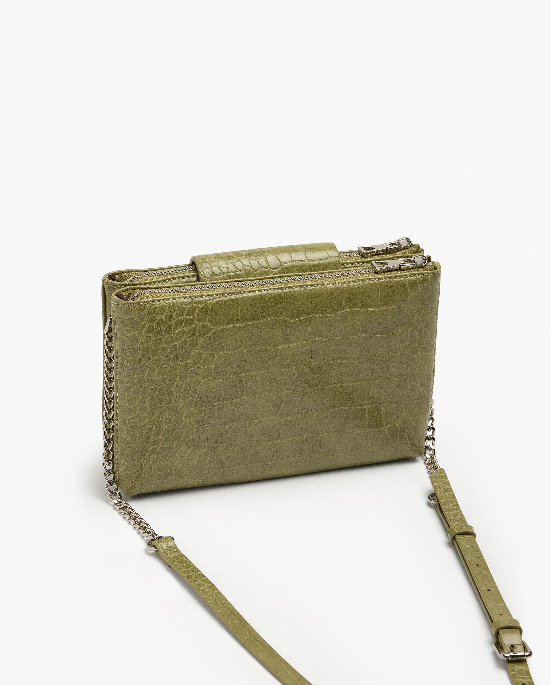 Bandolera de mujer con varios compartimentos y cierre de cremallera - Parfois - Verde Verde-2