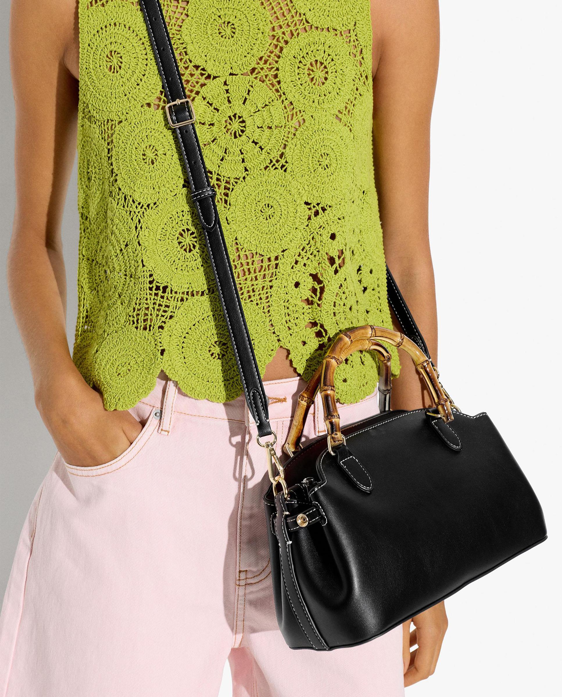 Bolso de mano estilo tote convertible a bandolera con cierre de cremallera - Parfois - Negro Negro-2