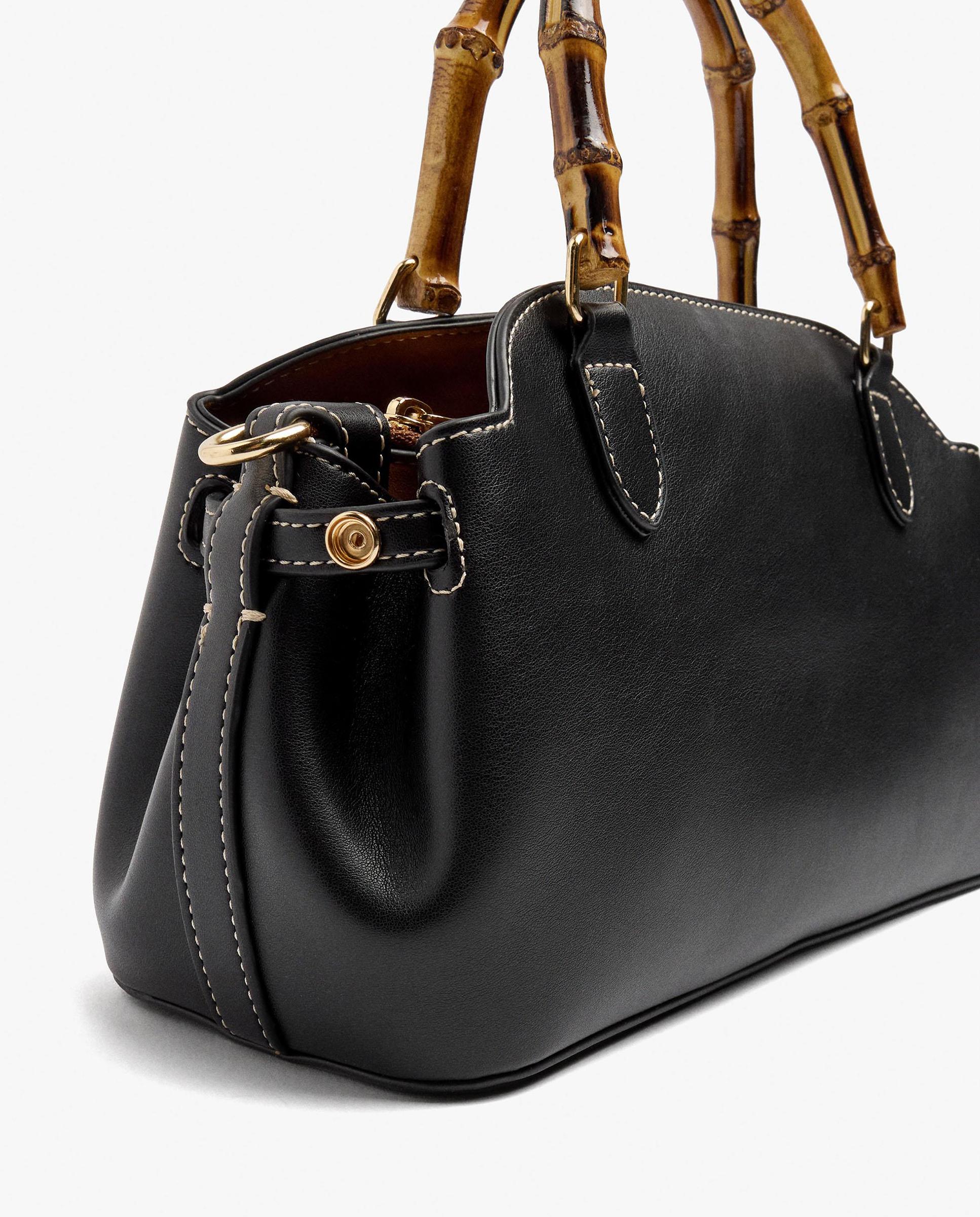 Bolso de mano estilo tote convertible a bandolera con cierre de cremallera - Parfois - Negro Negro-3
