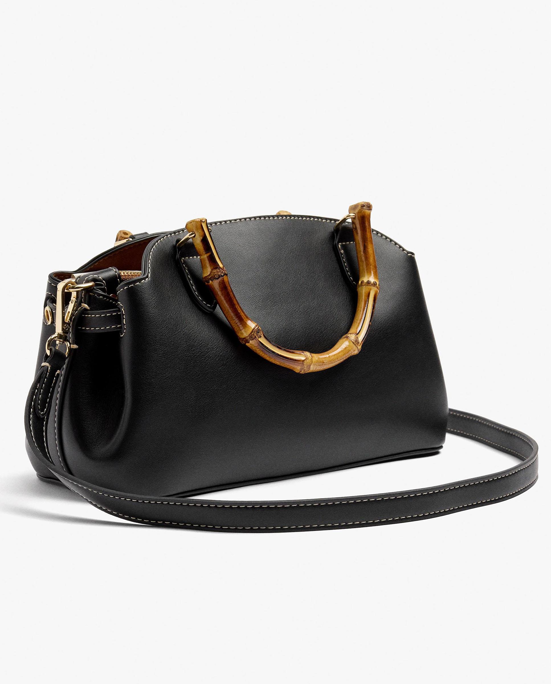Bolso de mano estilo tote convertible a bandolera con cierre de cremallera - Parfois - Negro Negro-4