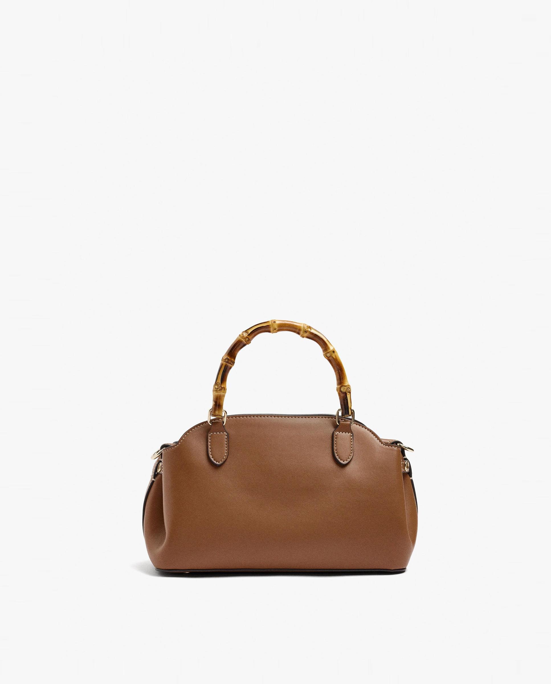 Bolso de mano estilo tote convertible a bandolera con cierre de cremallera - Parfois - Marrón Marrón-1