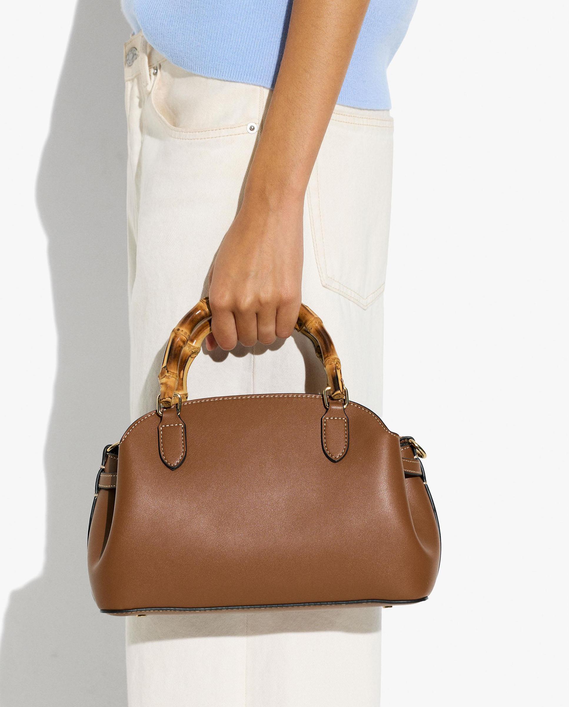Bolso de mano estilo tote convertible a bandolera con cierre de cremallera - Parfois - Marrón Marrón-2