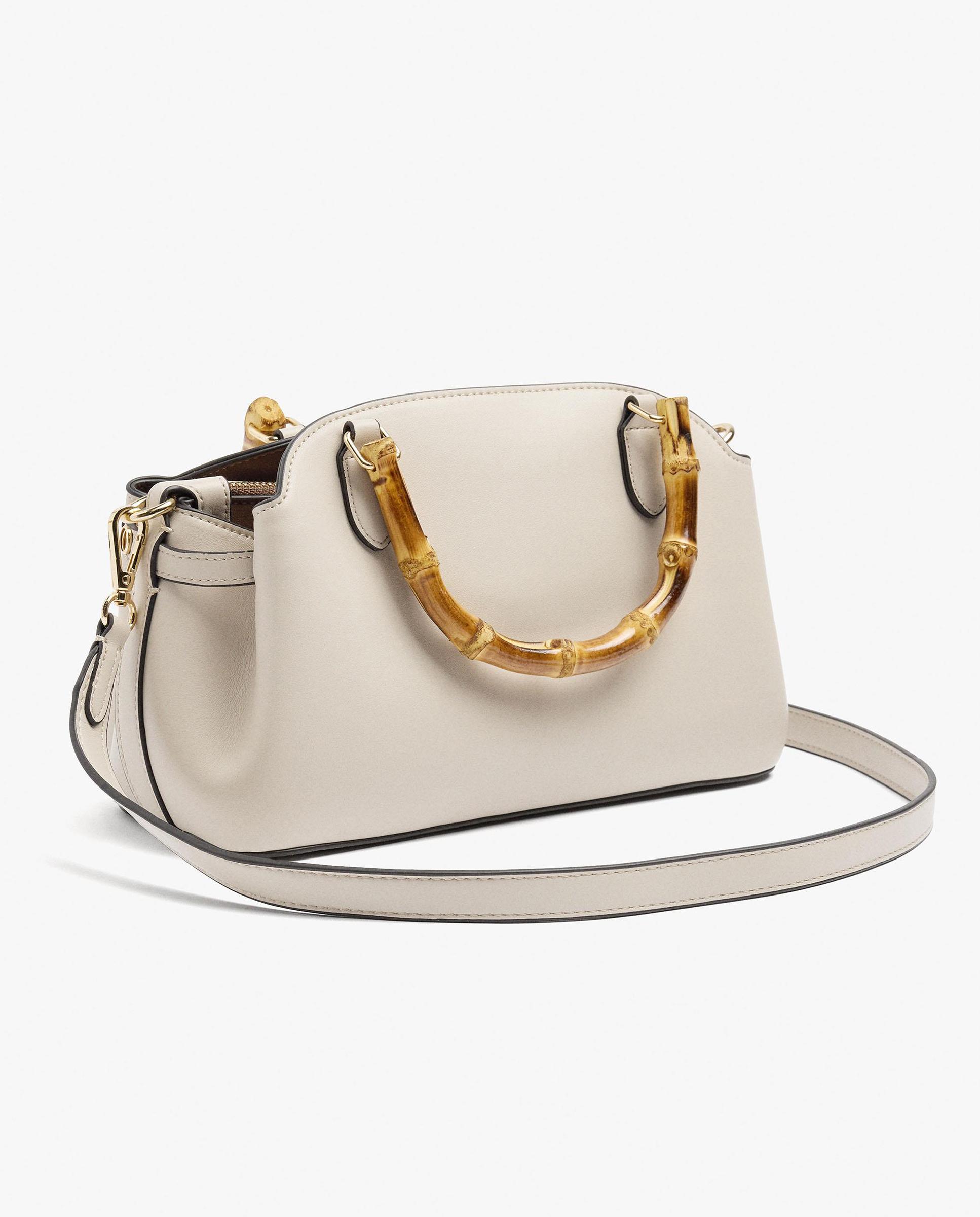 Bolso de mano estilo tote convertible a bandolera con cierre de cremallera - Parfois - Crudo Crudo-2
