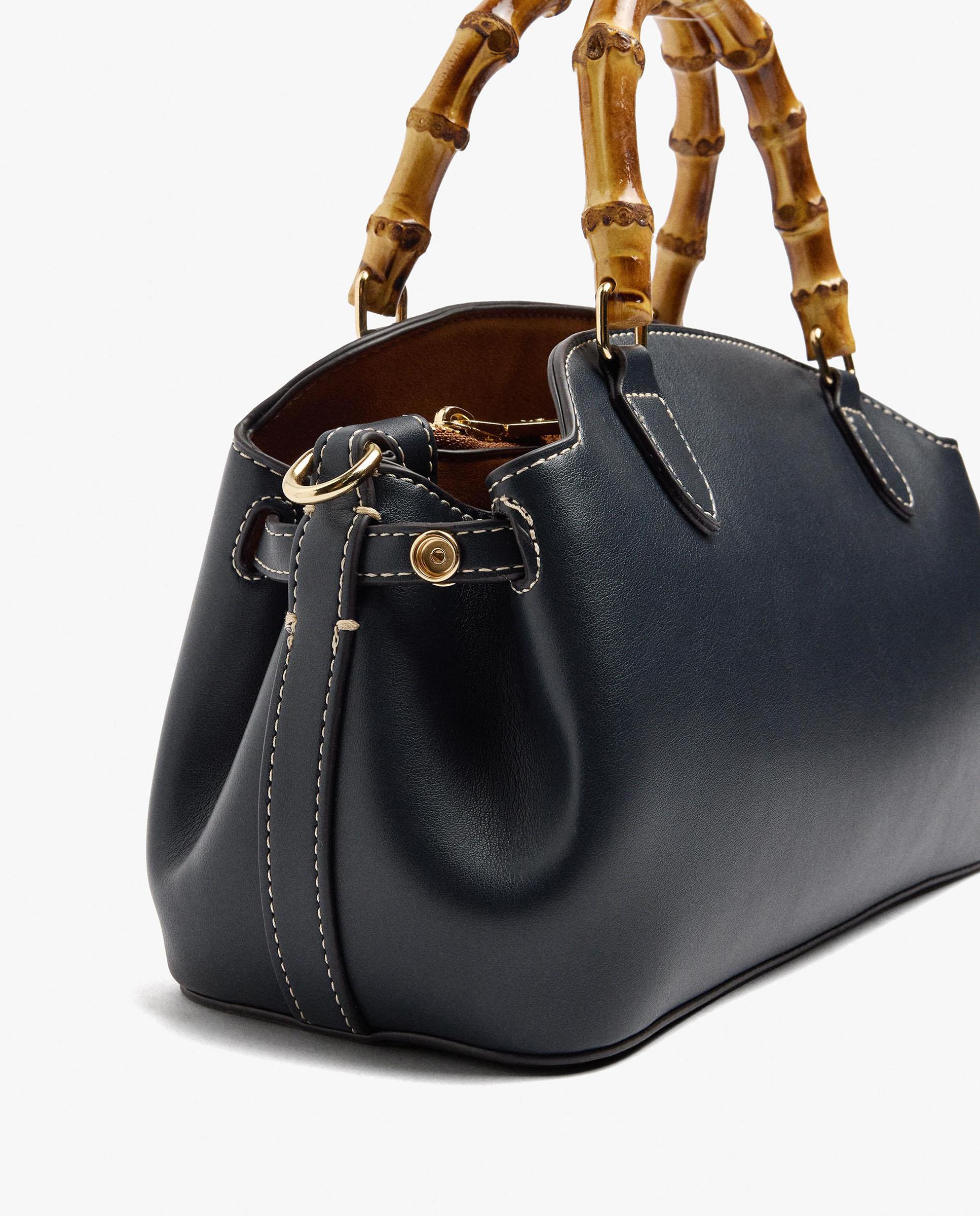 Bolso de mano estilo tote convertible a bandolera con cierre de cremallera - Parfois - Azul marino Azul marino-3