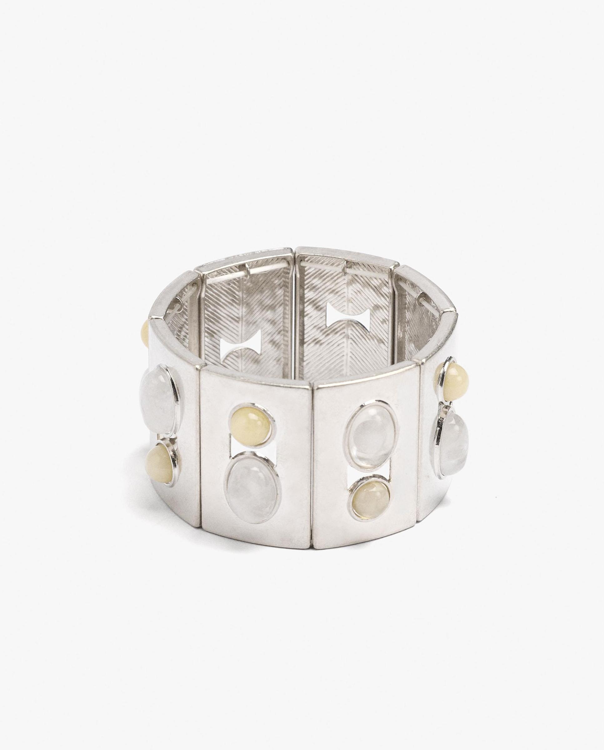 Pulsera rígida segmentada con piedras - Parfois - Multicolor Multicolor-3