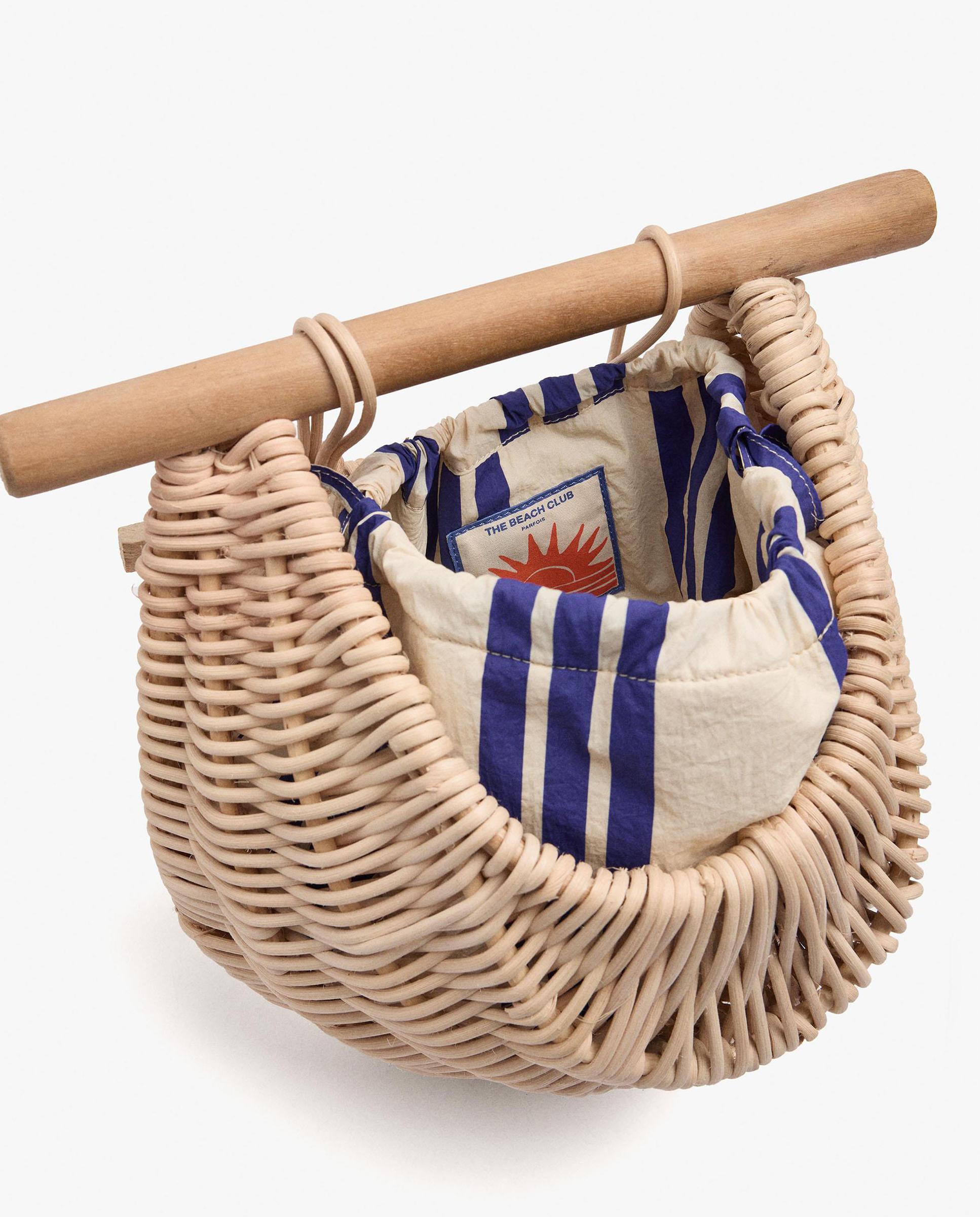 Bolso de fiesta con asa rígida y cierre de cuerda - Parfois - Natural Natural-4