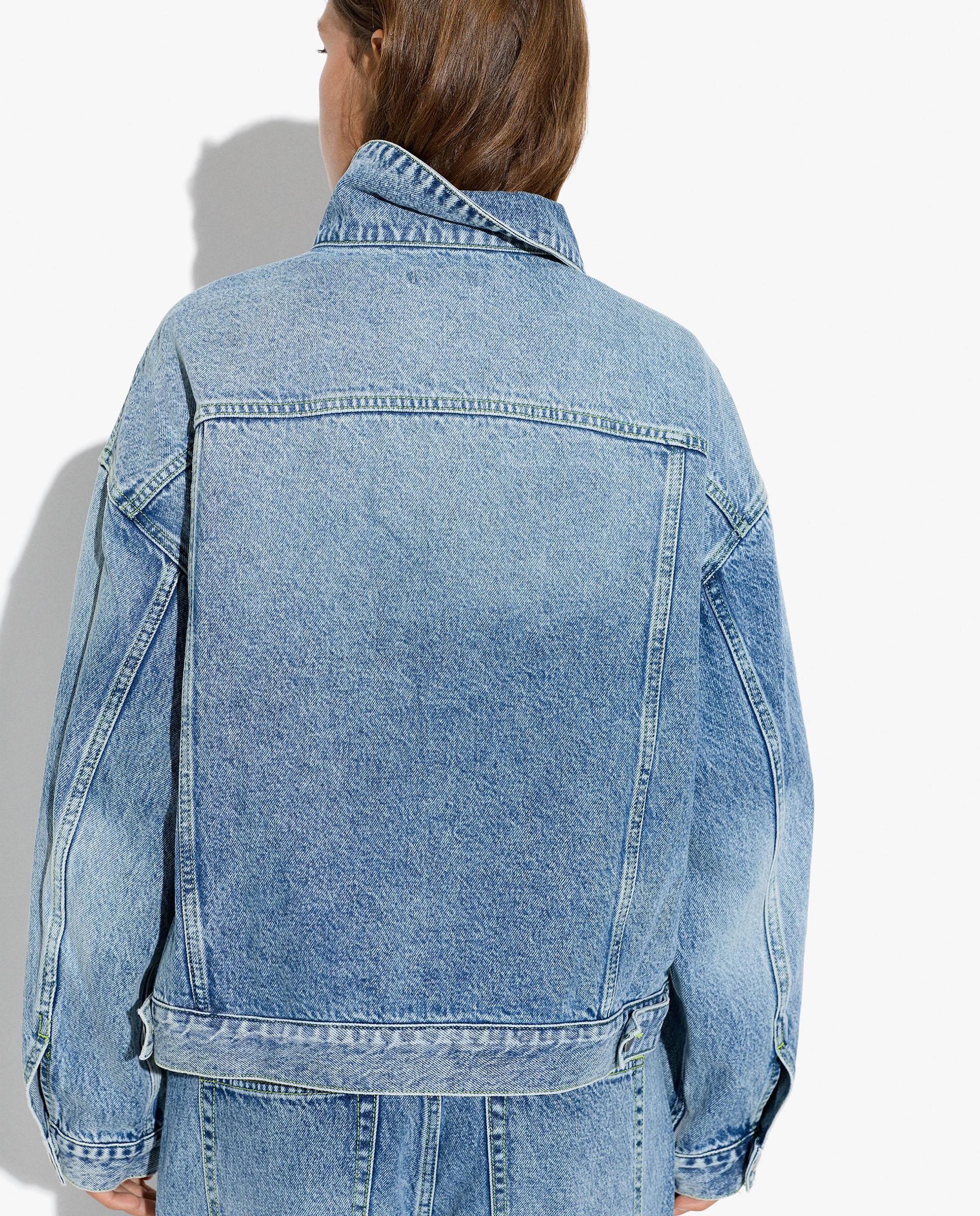 Chaqueta de mujer 100% algodón vaquera en liso - Parfois - Azul Azul-3