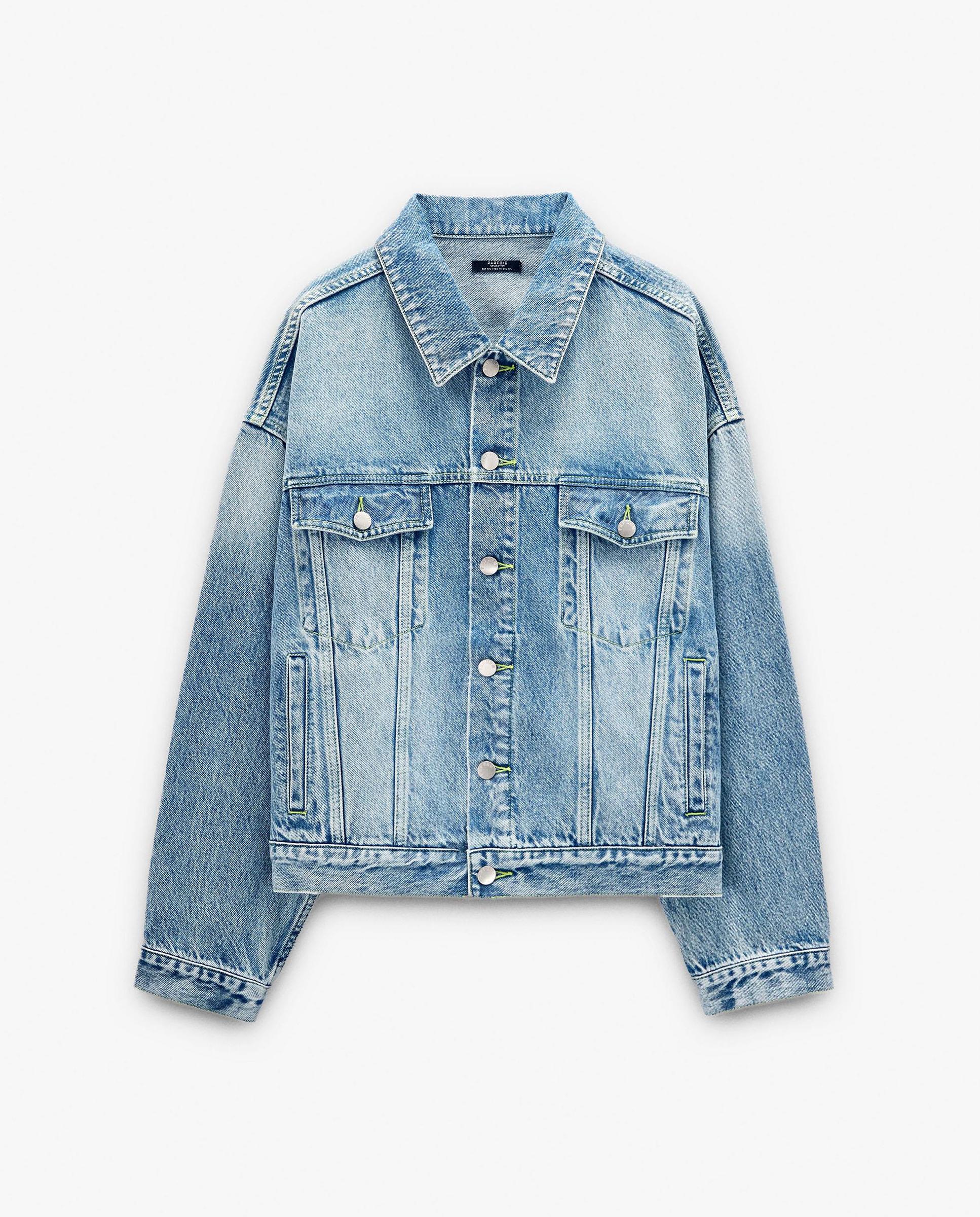 Chaqueta de mujer 100% algodón vaquera en liso - Parfois - Azul Azul-6
