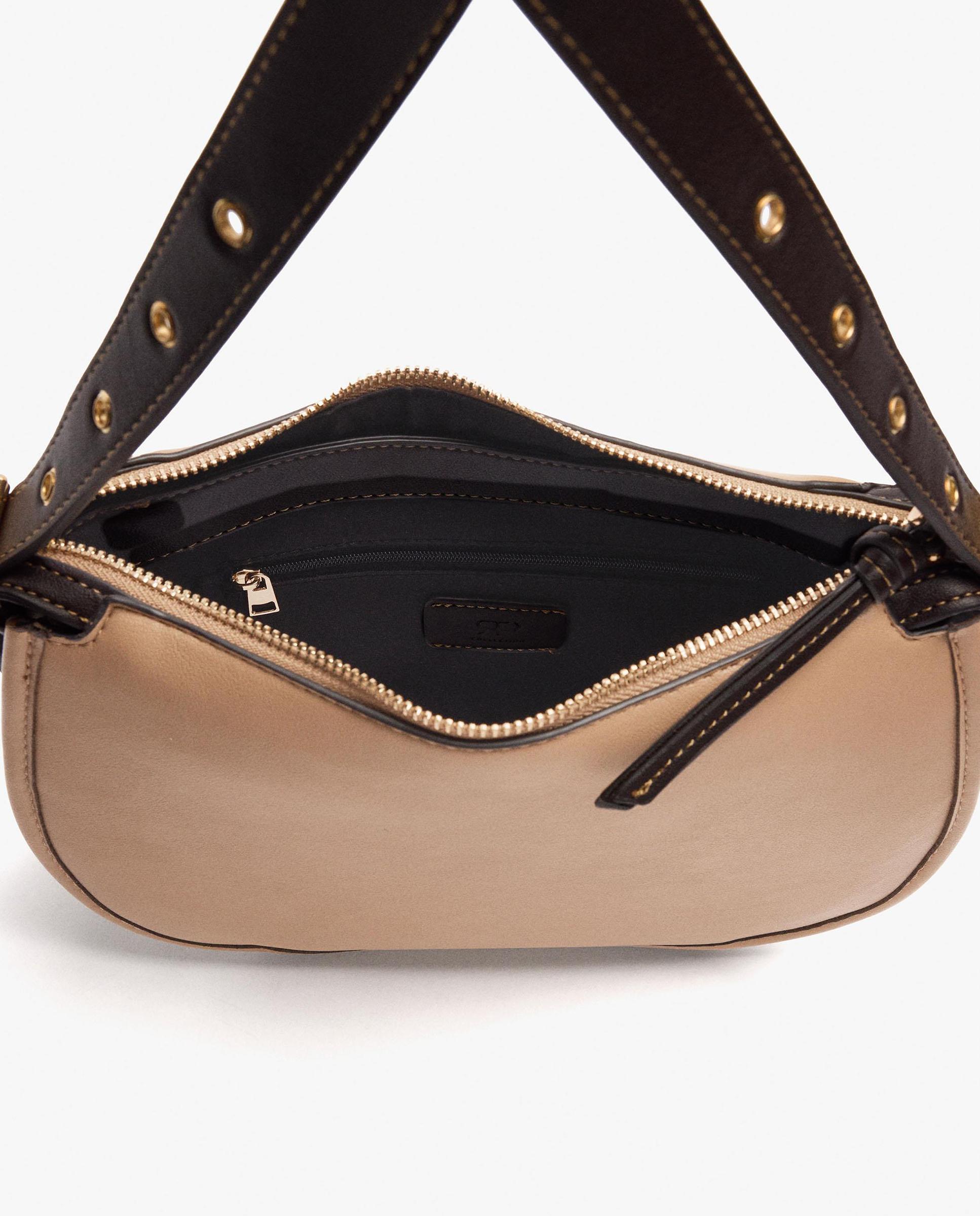 Bandolera de mujer con cierre de cremallera en liso - Parfois - Topo Topo-5