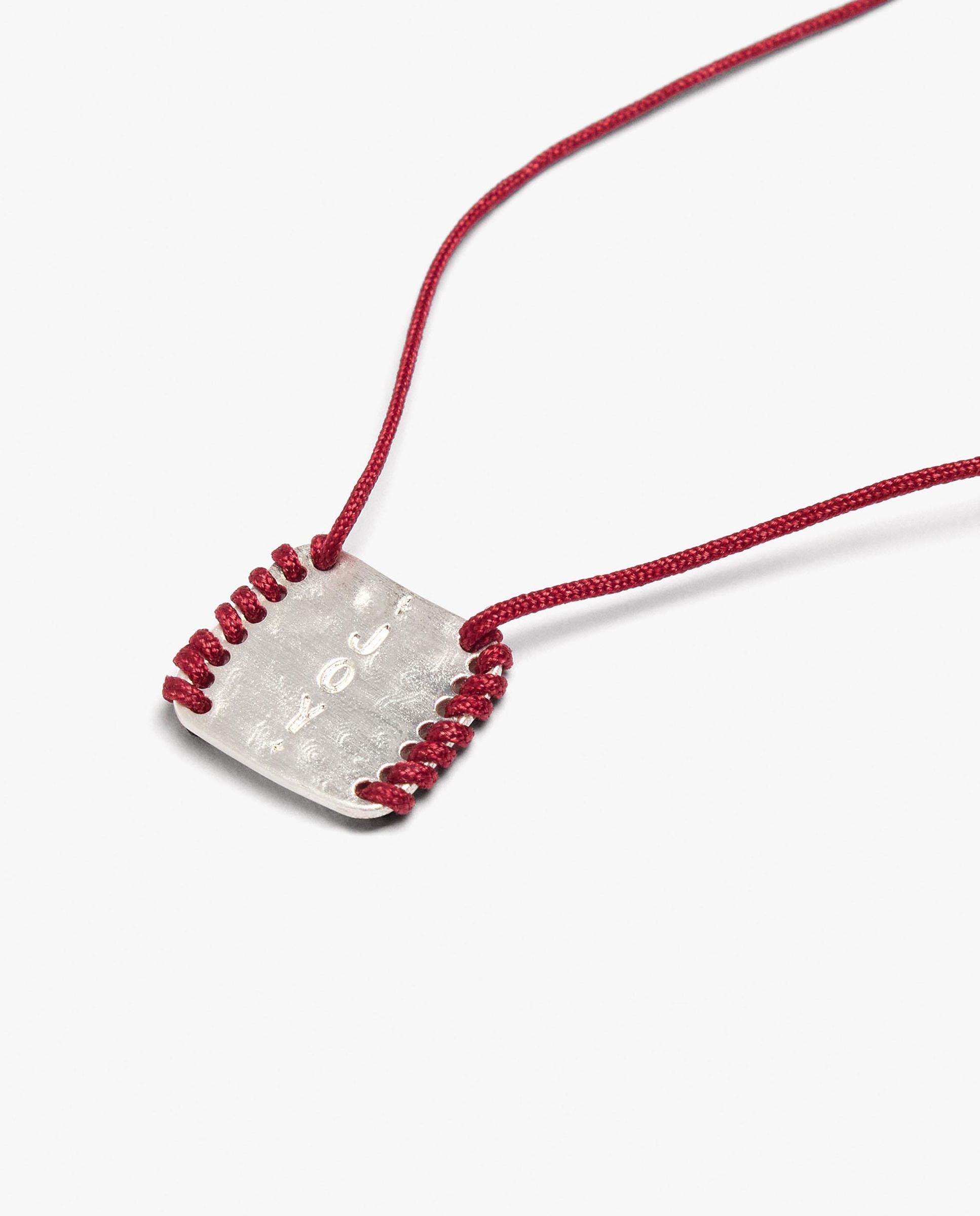 Collar de cordón largo con medalla decorativa de cuentas - Parfois - Rojo Rojo-2