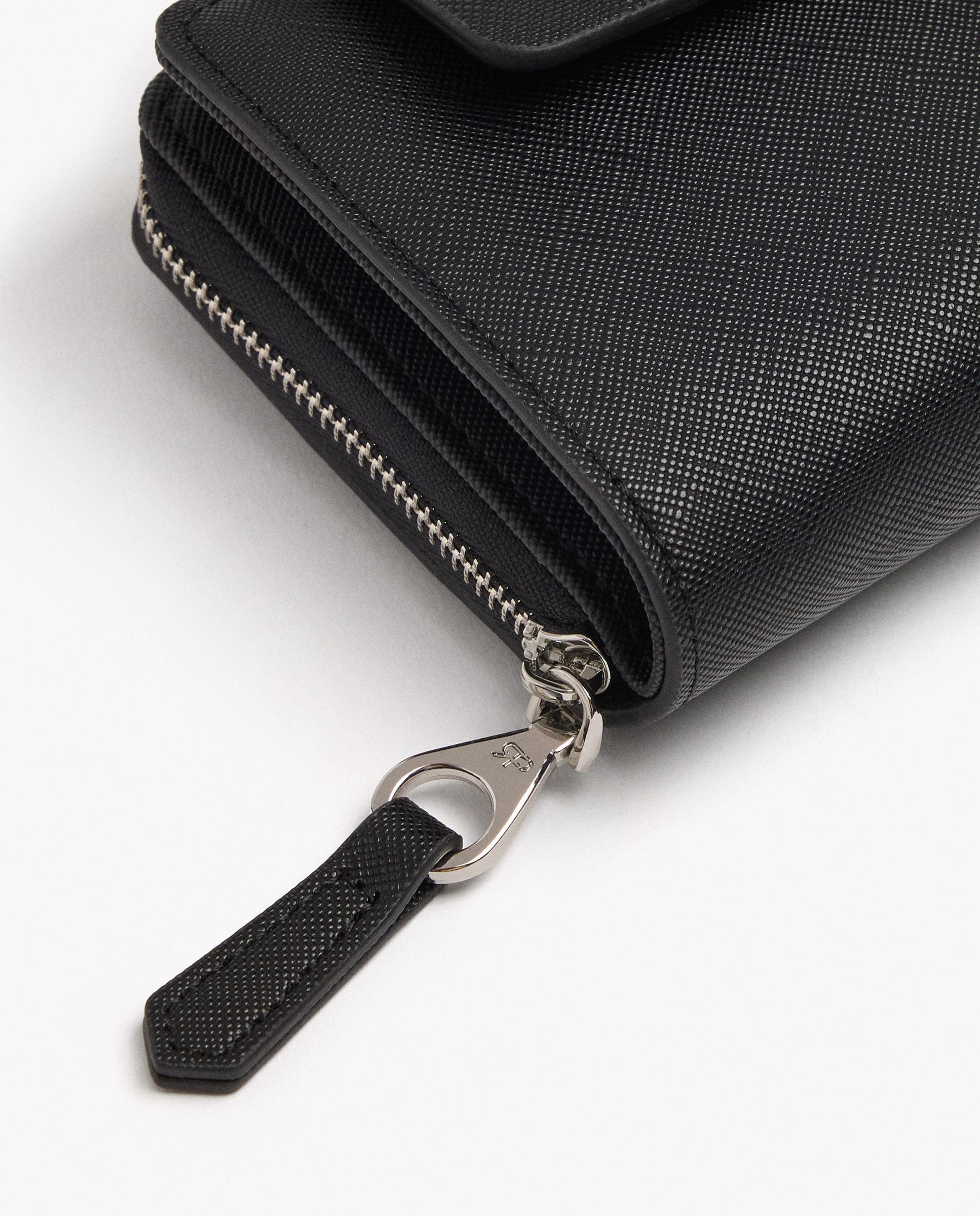 Cartera de mujer mediana con cierre de cremallera en liso - Parfois - Negro Negro-3