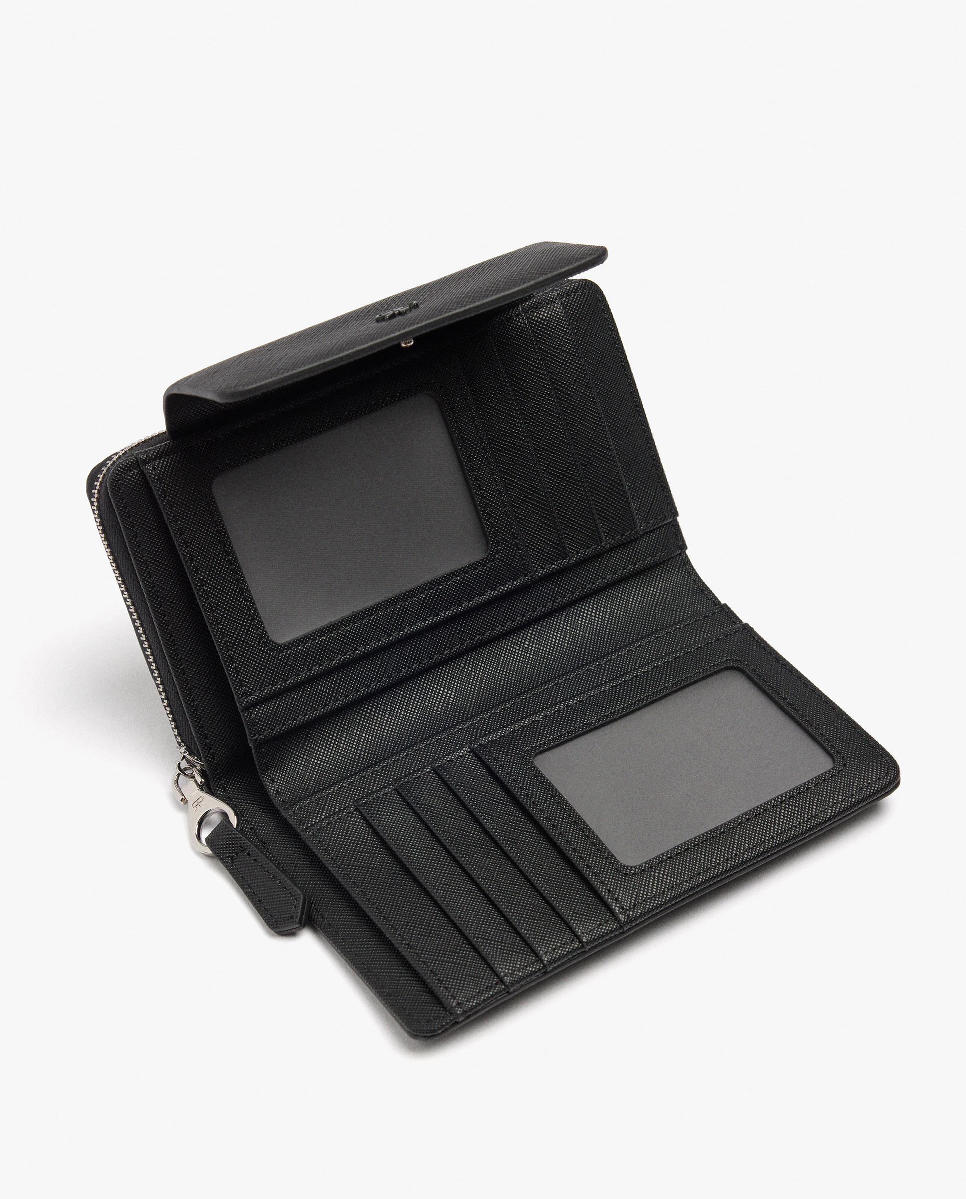 Cartera de mujer mediana con cierre de cremallera en liso - Parfois - Negro Negro-4