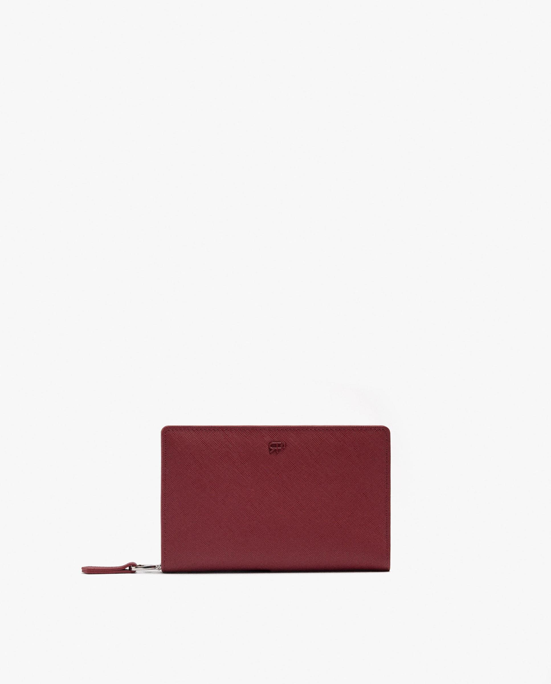 Cartera de mujer mediana con cierre de cremallera en liso - Parfois - Rojo Rojo-1