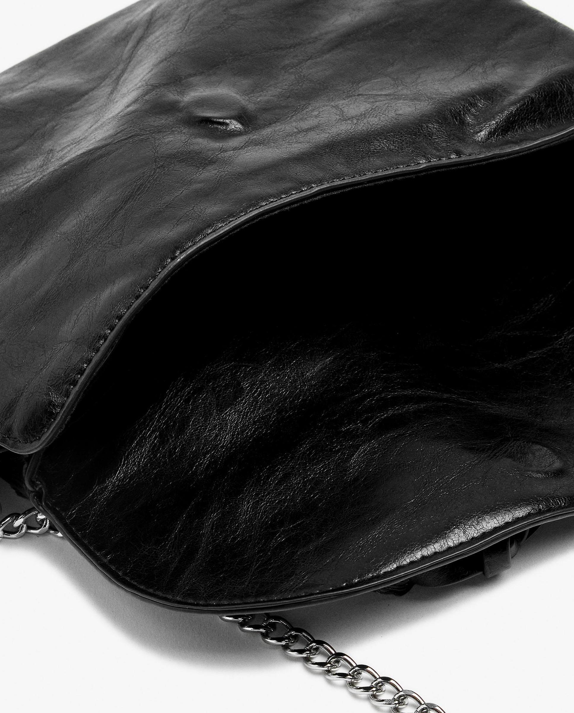 Bandolera de mujer con solapa y borlas decorativas con cierre imantado en liso - Parfois - Negro Negro-4