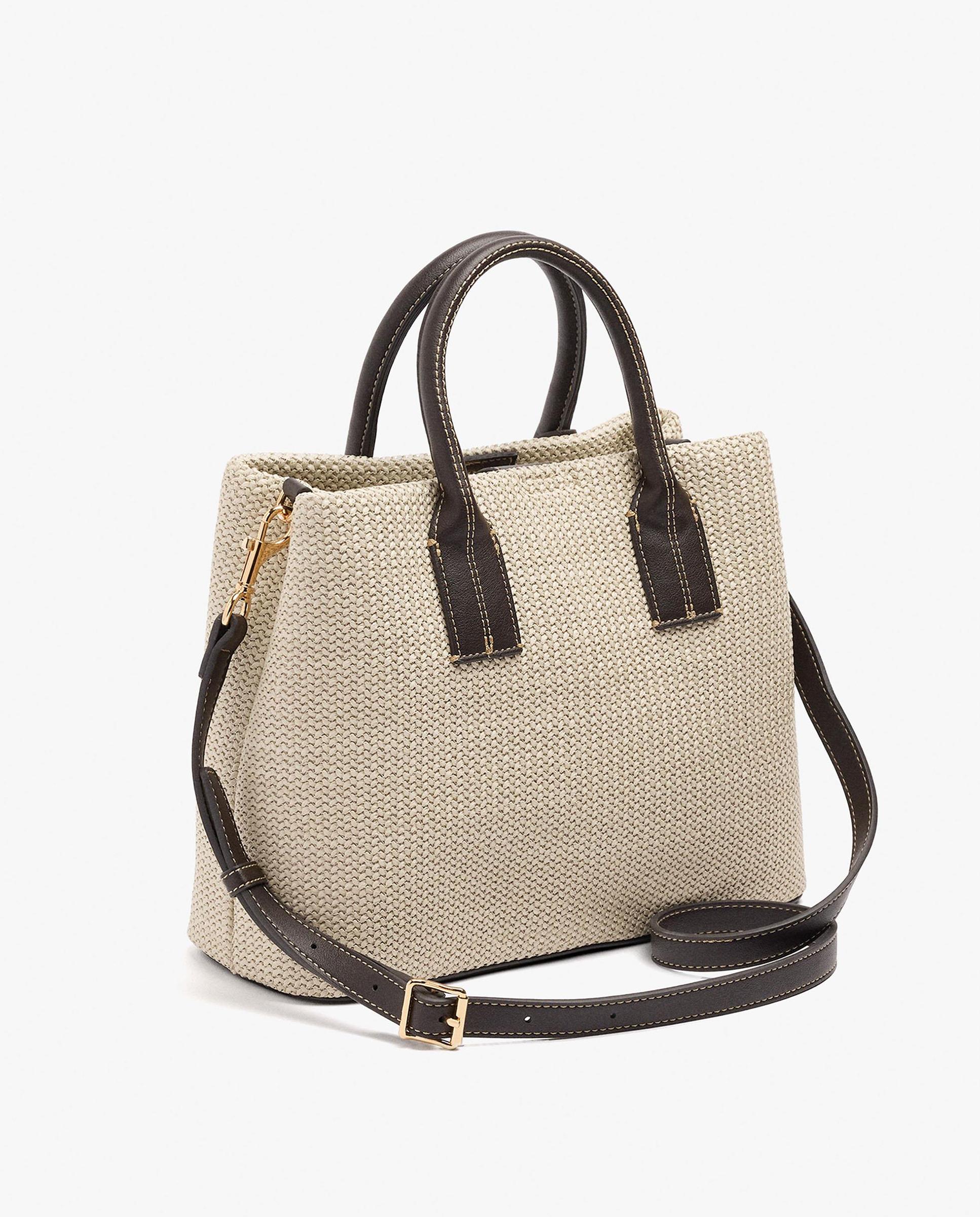 Bolso de mano estilo tote convertible a bandolera con cierre de cremallera en liso - Parfois - Blanco Blanco-2