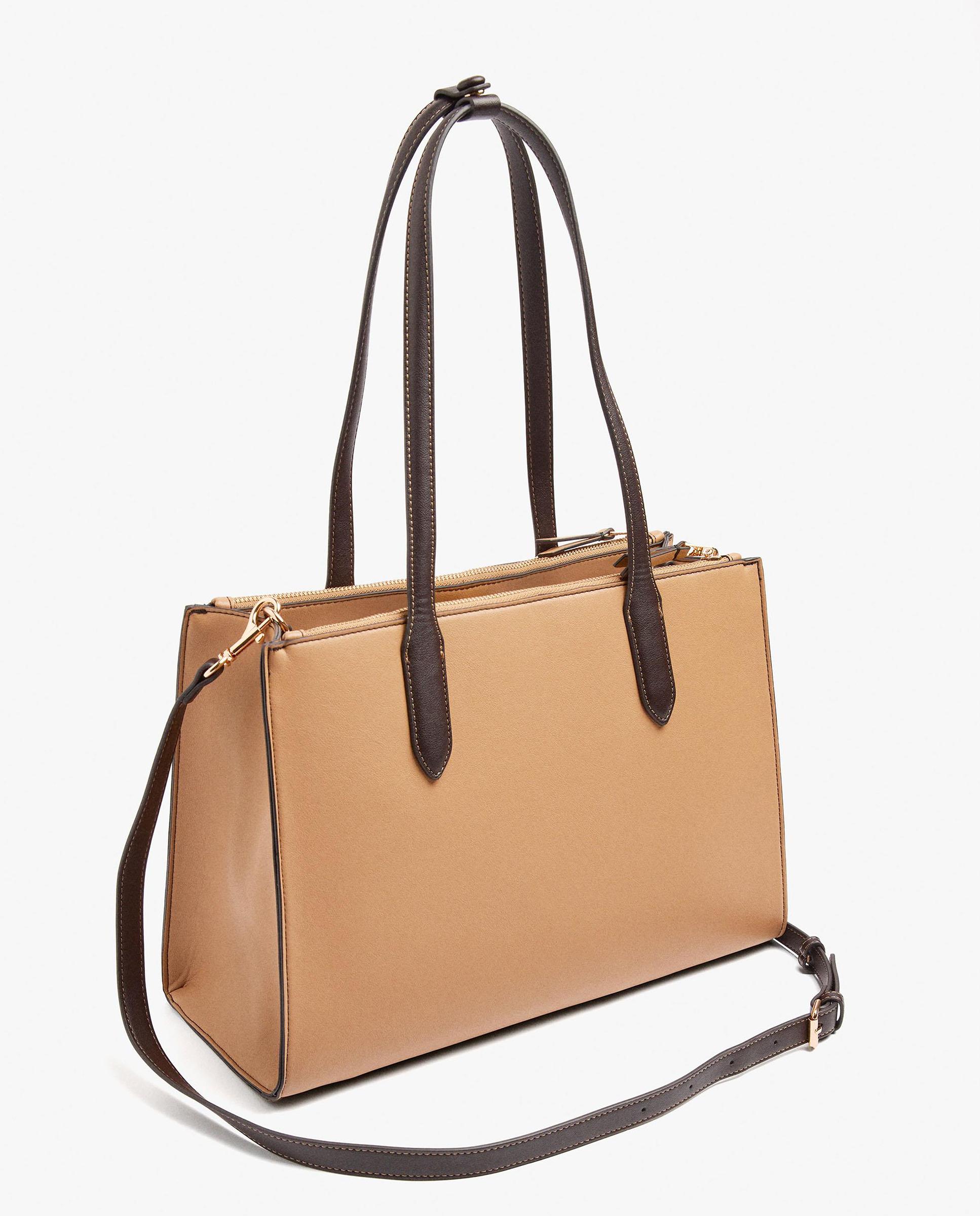 Portadocumentos de mujer con cierre de cremallera en liso - Parfois - Beige Beige-2
