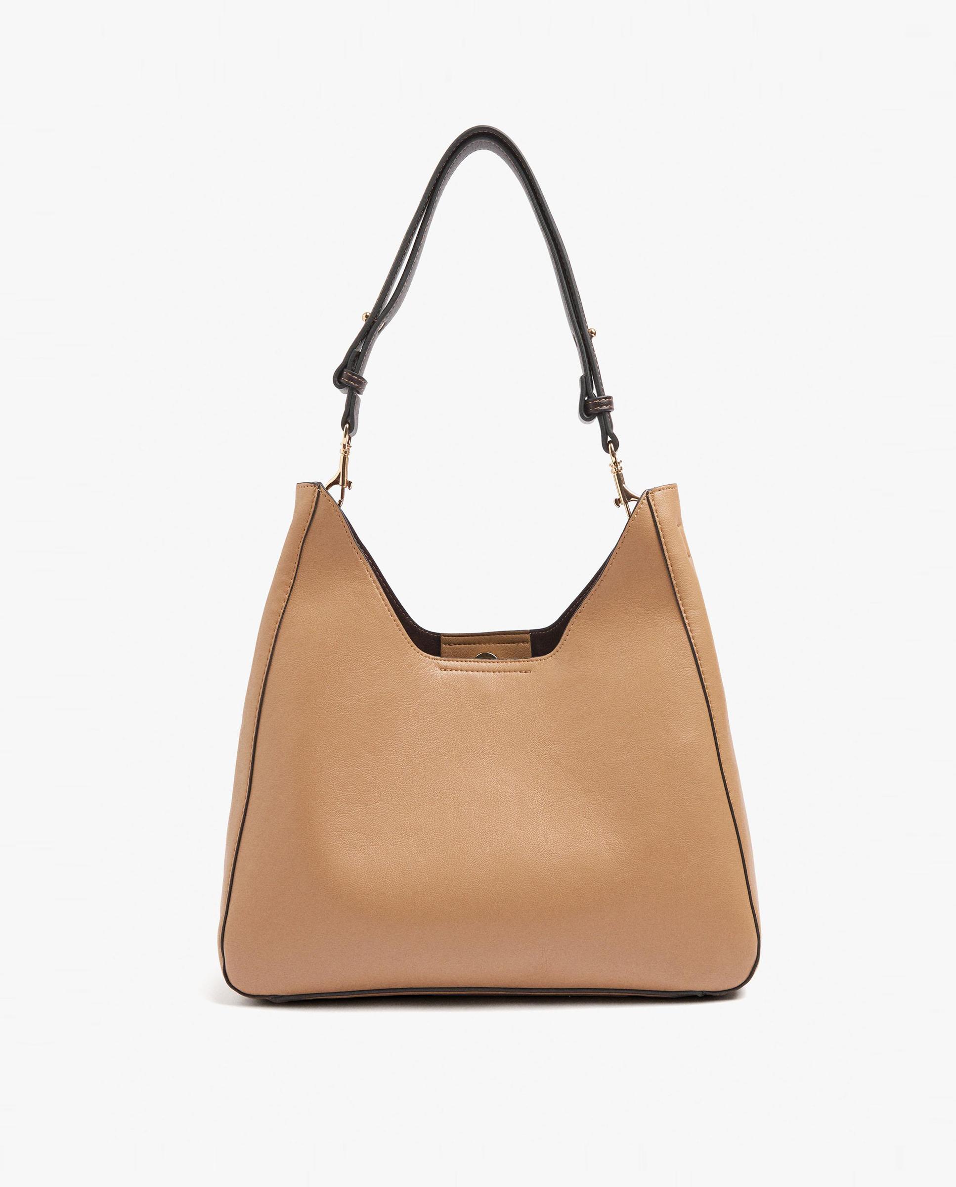 Bolso de hombro con cierre imantado en liso - Parfois - Beige Beige-1