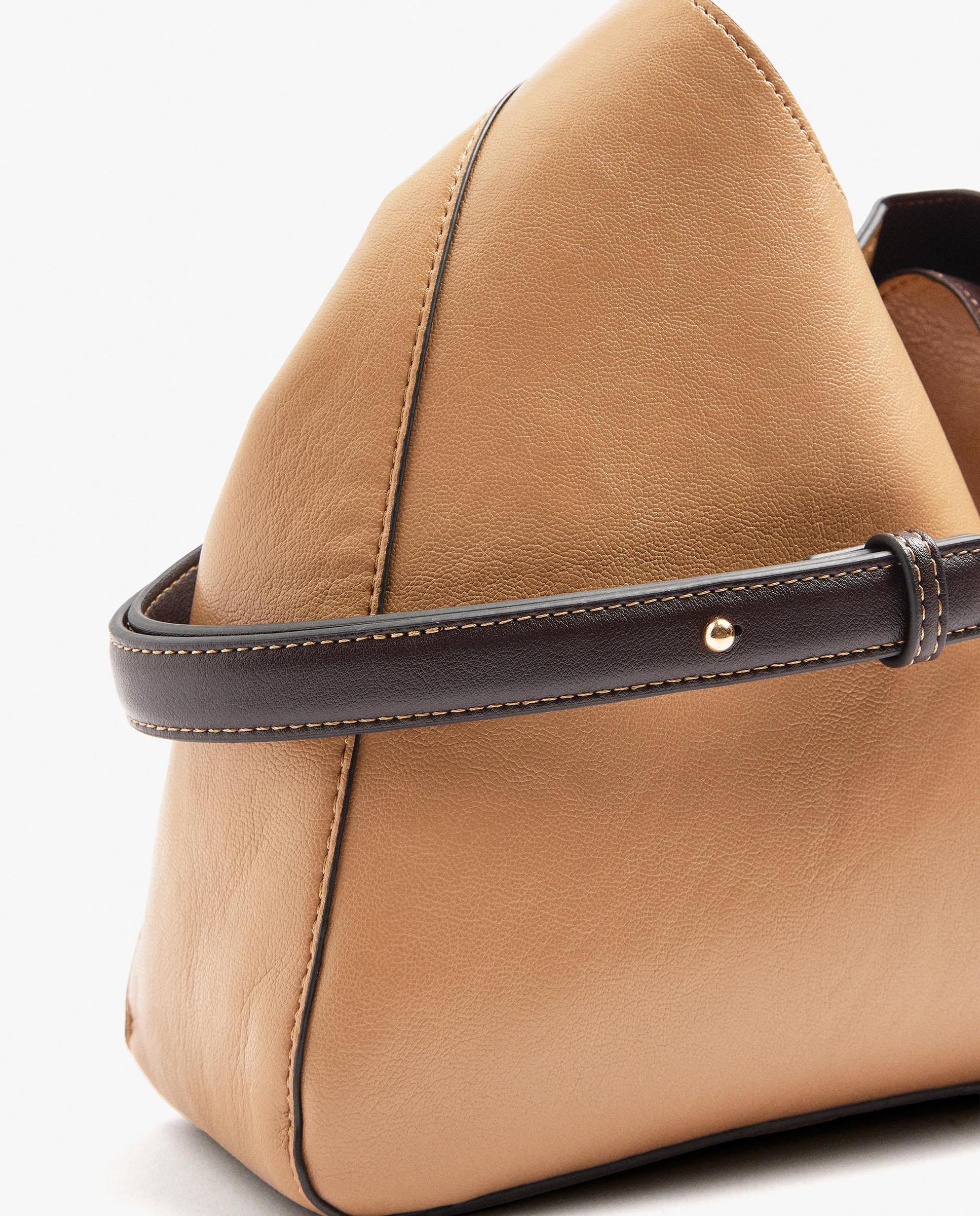 Bolso de hombro con cierre imantado en liso - Parfois - Beige Beige-2