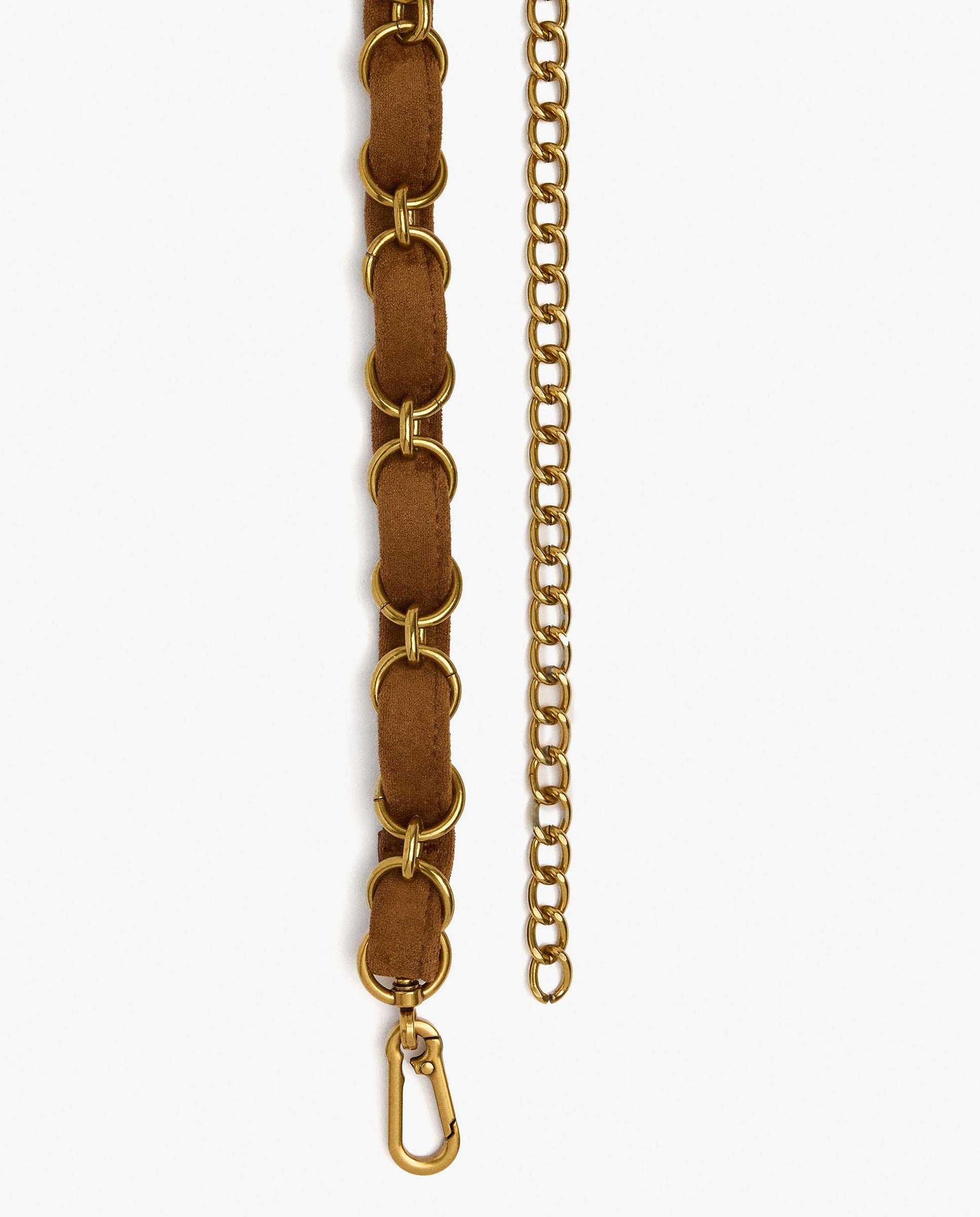 Cinturón de fiesta de mujer con eslabones - Parfois - Camel Camel-2